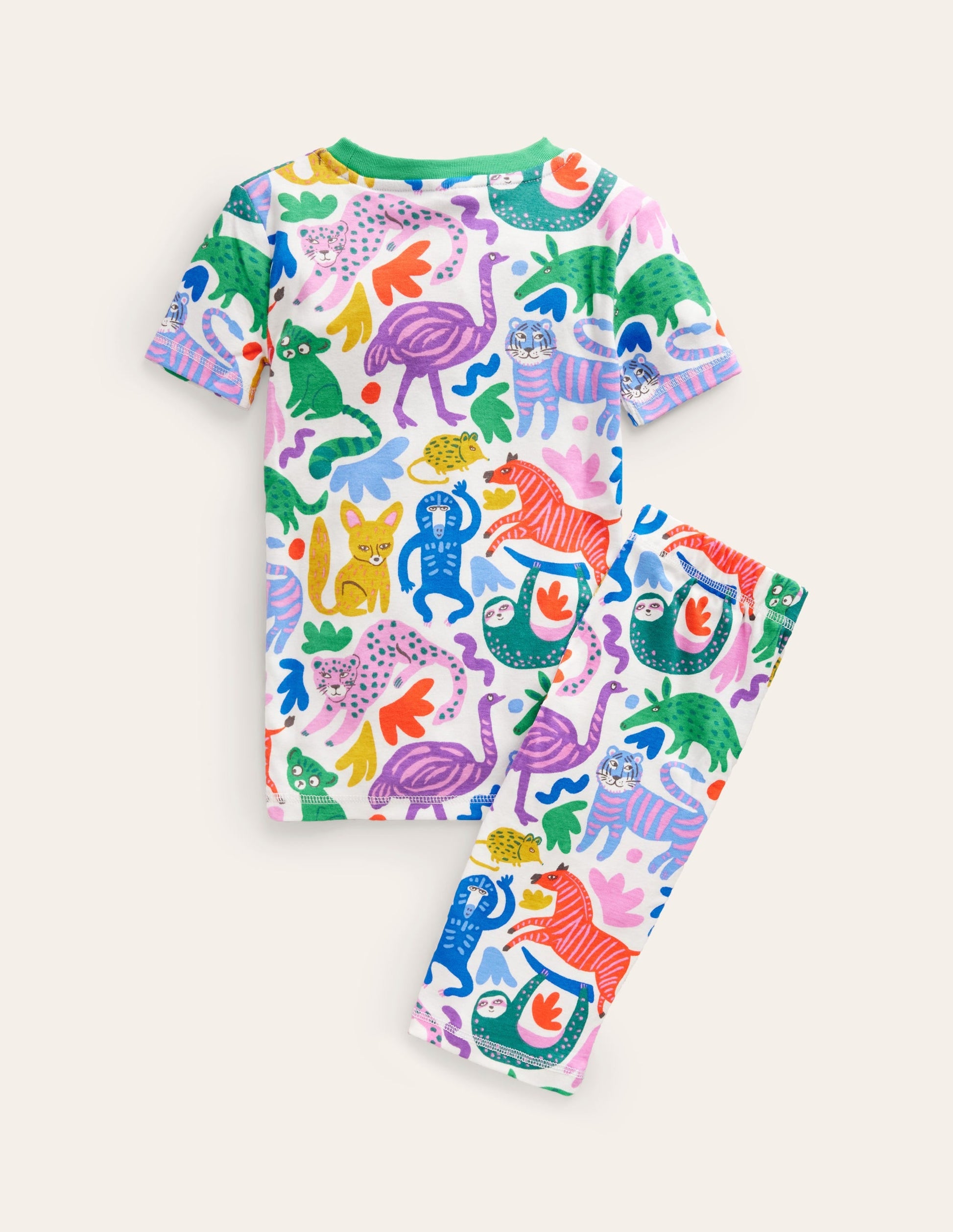 Snug Short John Pyjamas-Multi Safari Friends-2