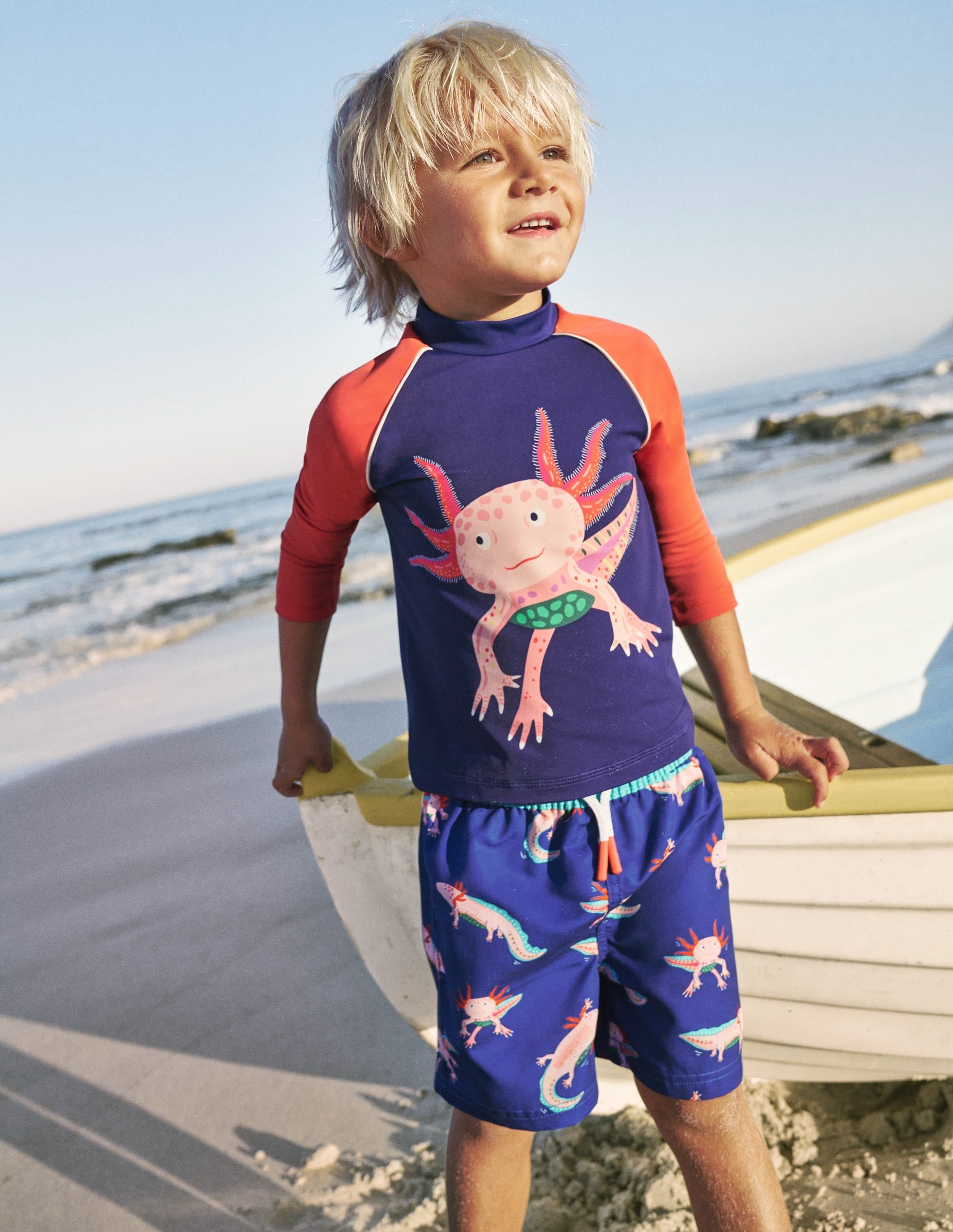 Logo Rash Vest-Sapphire Blue/ Jam Red Axolotl - Image 4