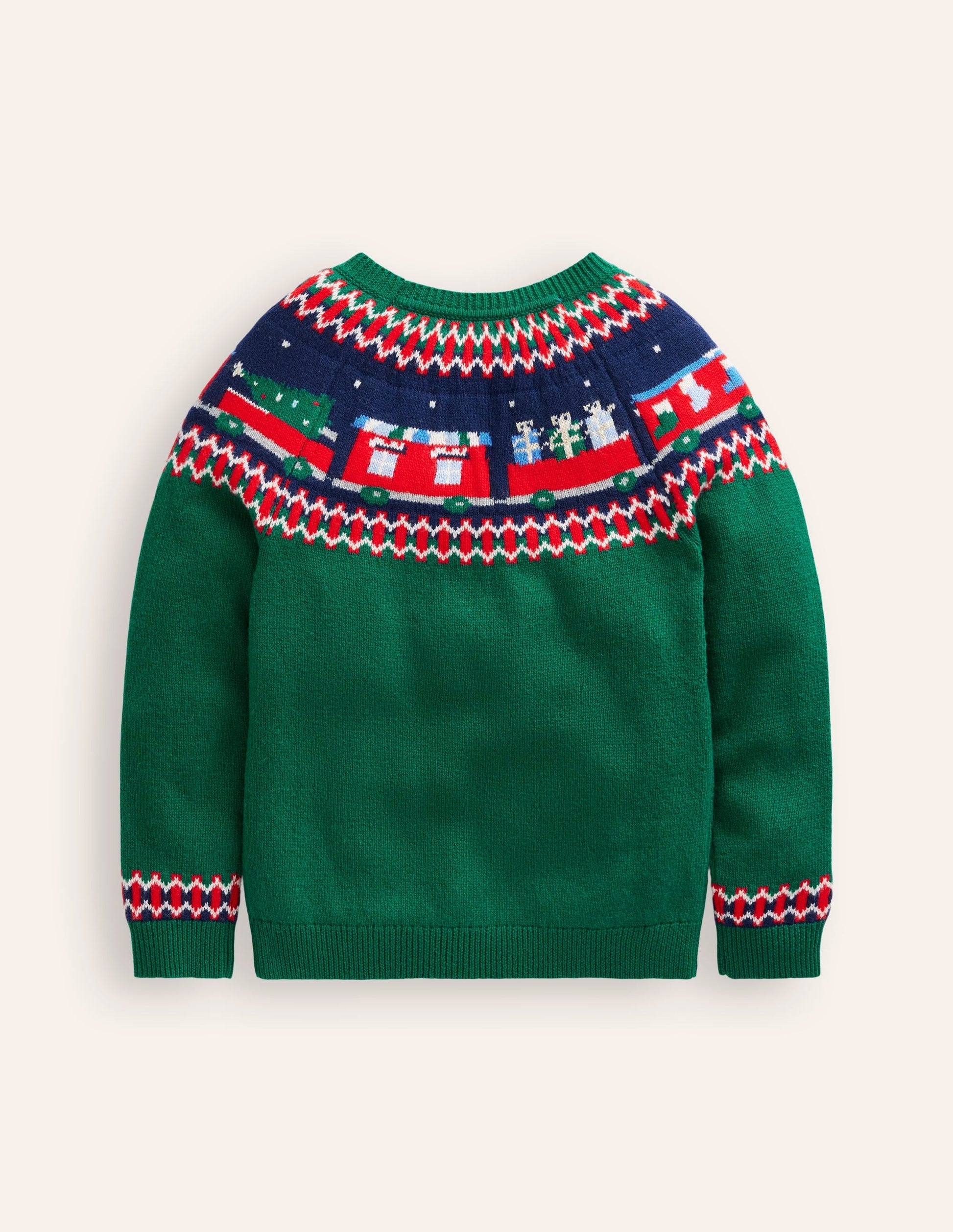 Fair Isle Jumper-Jewel Green Train-2