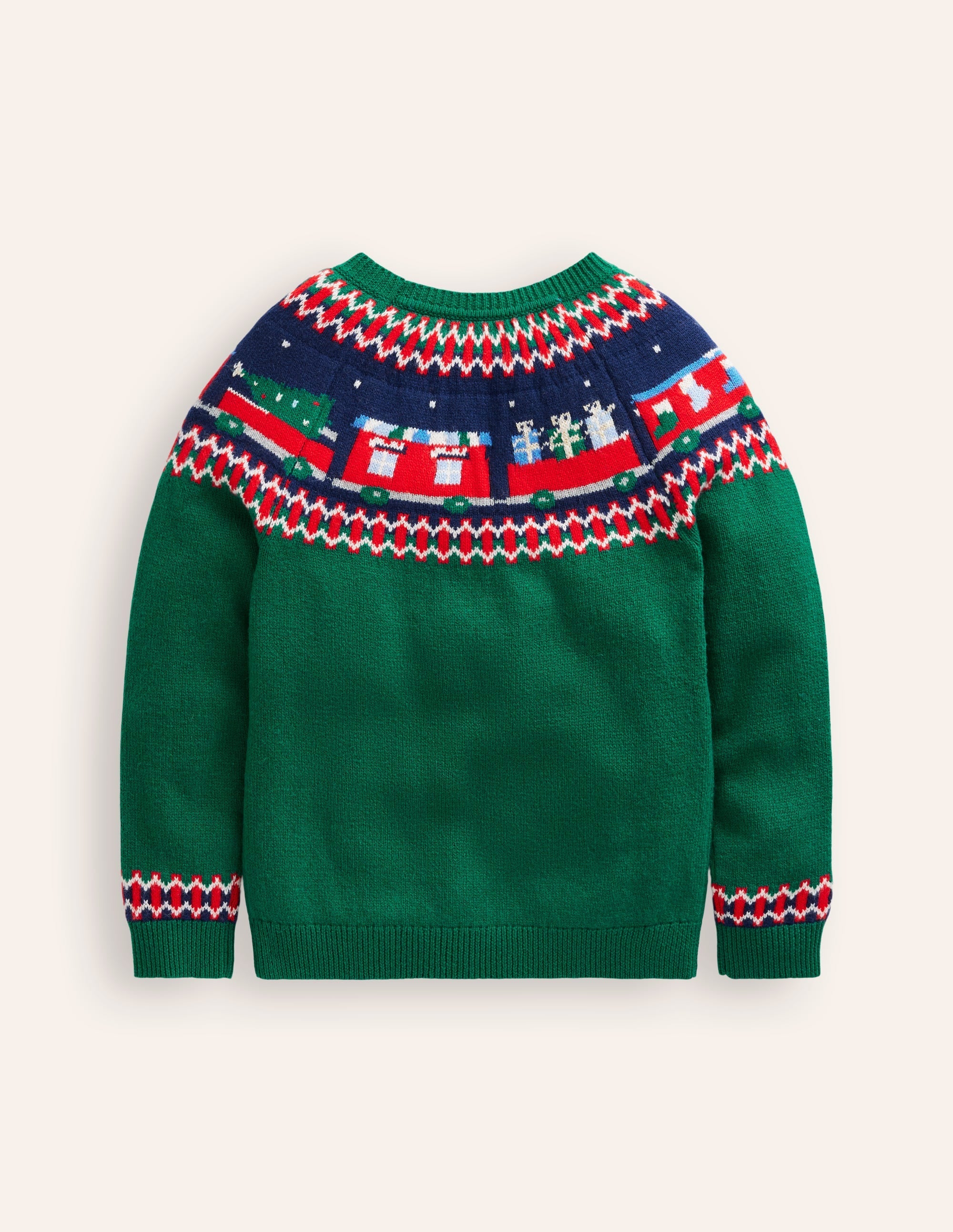 Fair Isle Jumper-Jewel Green Train - Image 2