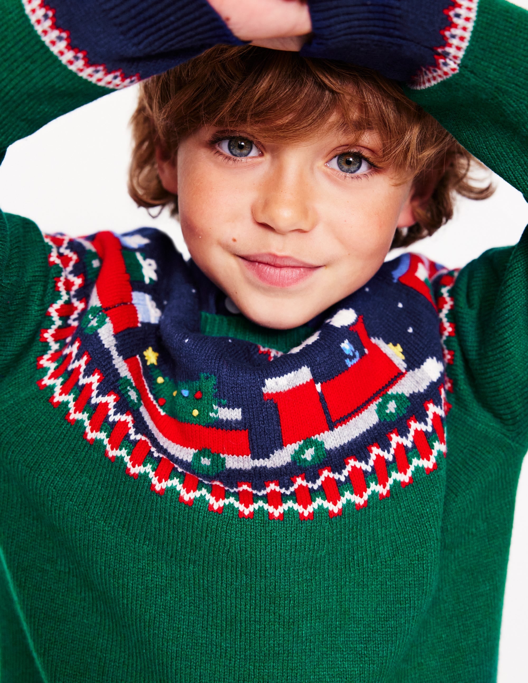 Fair Isle Jumper-Jewel Green Train - Image 6