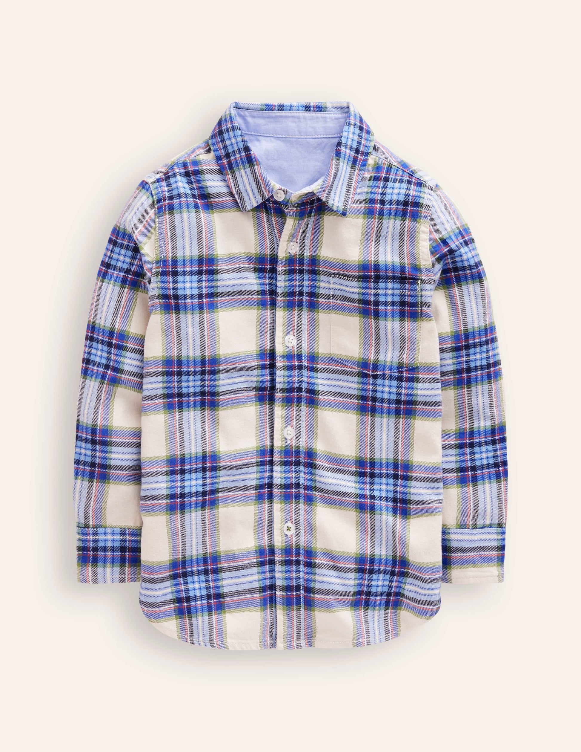 Cosy Cotton Check Shirt-Light Blue Check-1