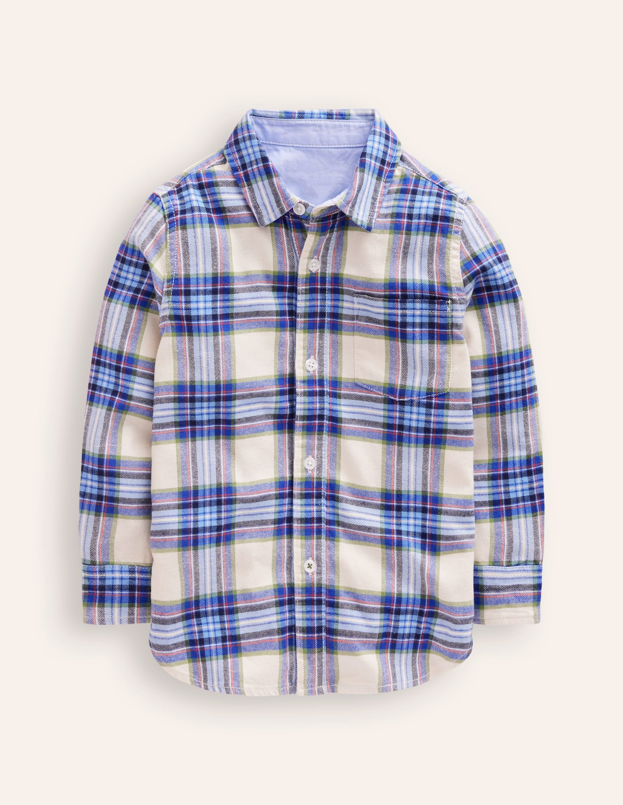 Cosy Cotton Check Shirt-Light Blue Check - Image 1