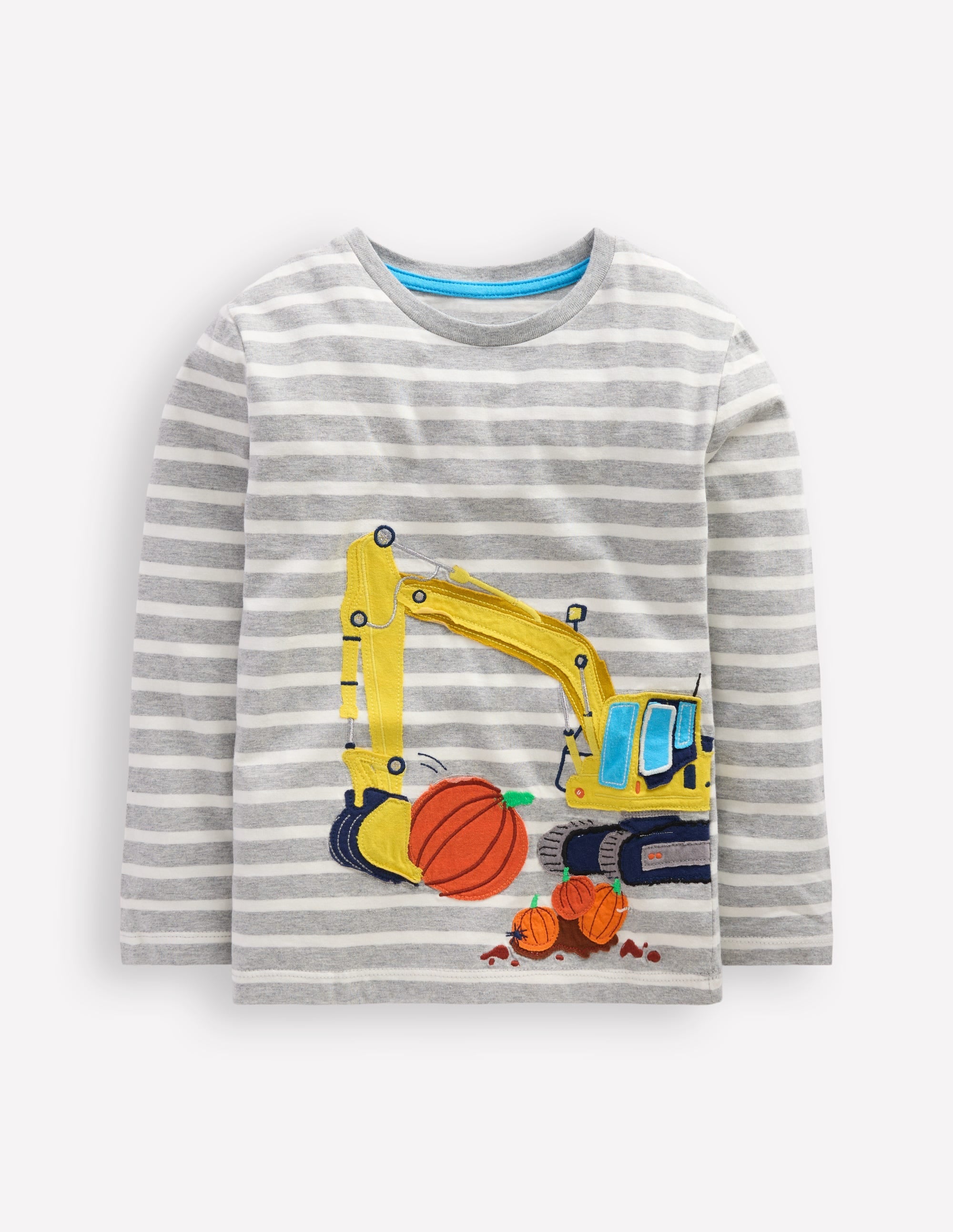 Lift-The-Flap T-shirt-Grey Marl and Ivory Digger - Image 1