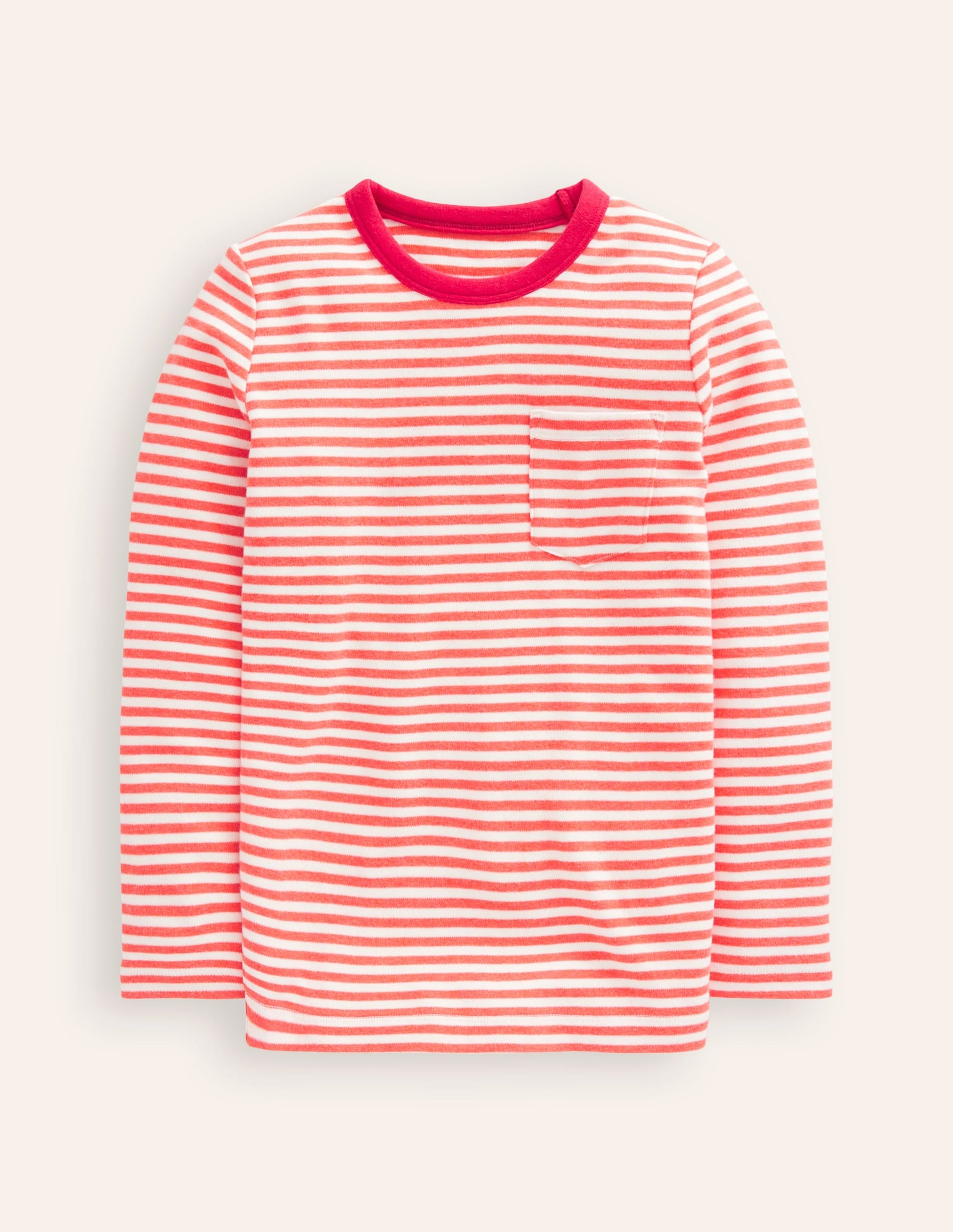 Cosy Brushed Top-Ivory/Strawberry Tart Red-1