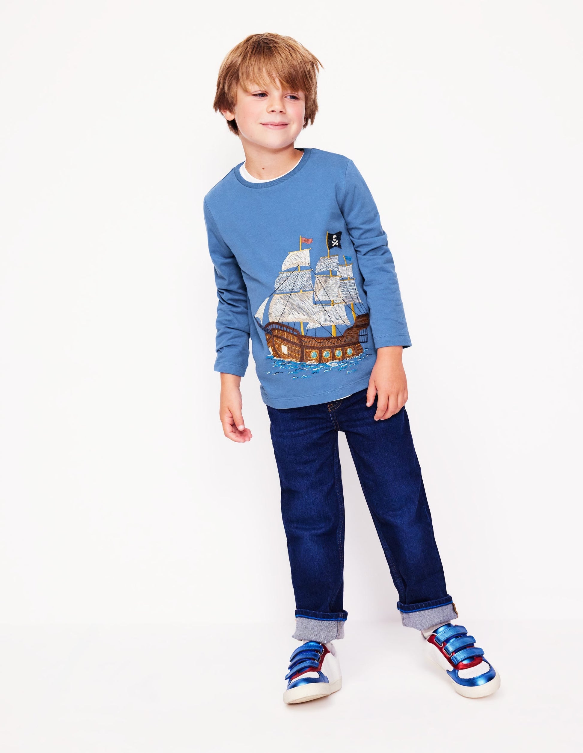 Superstitch T-shirt-Bluejay Pirate ship-4