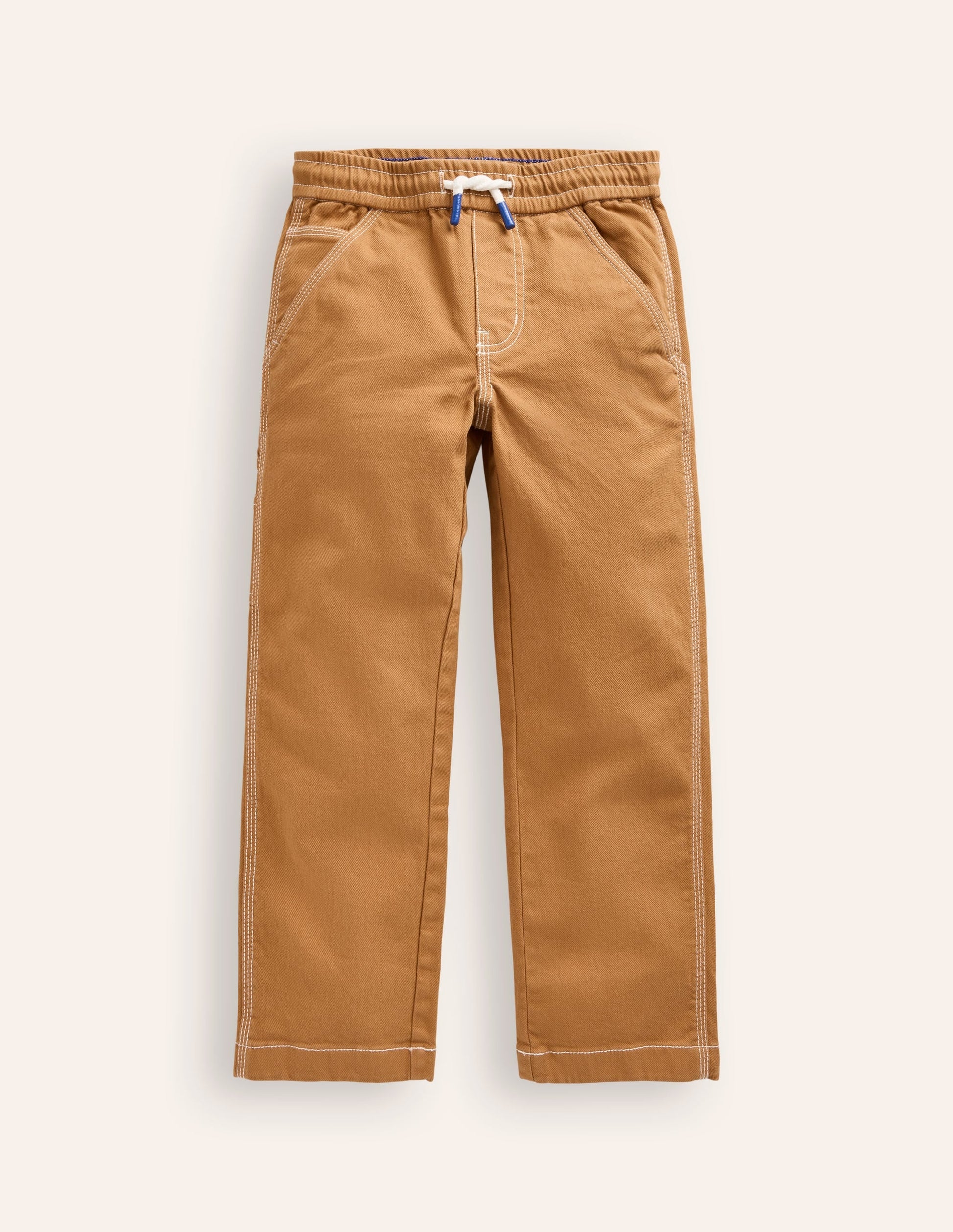 Pull-On Pocket Trousers-Butterscotch Brown-1