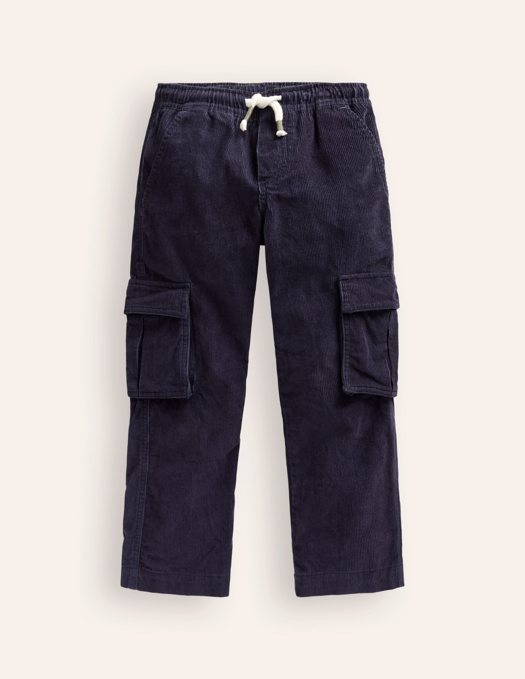 Pull-On Cord Cargo Trousers-French Navy - Image 1