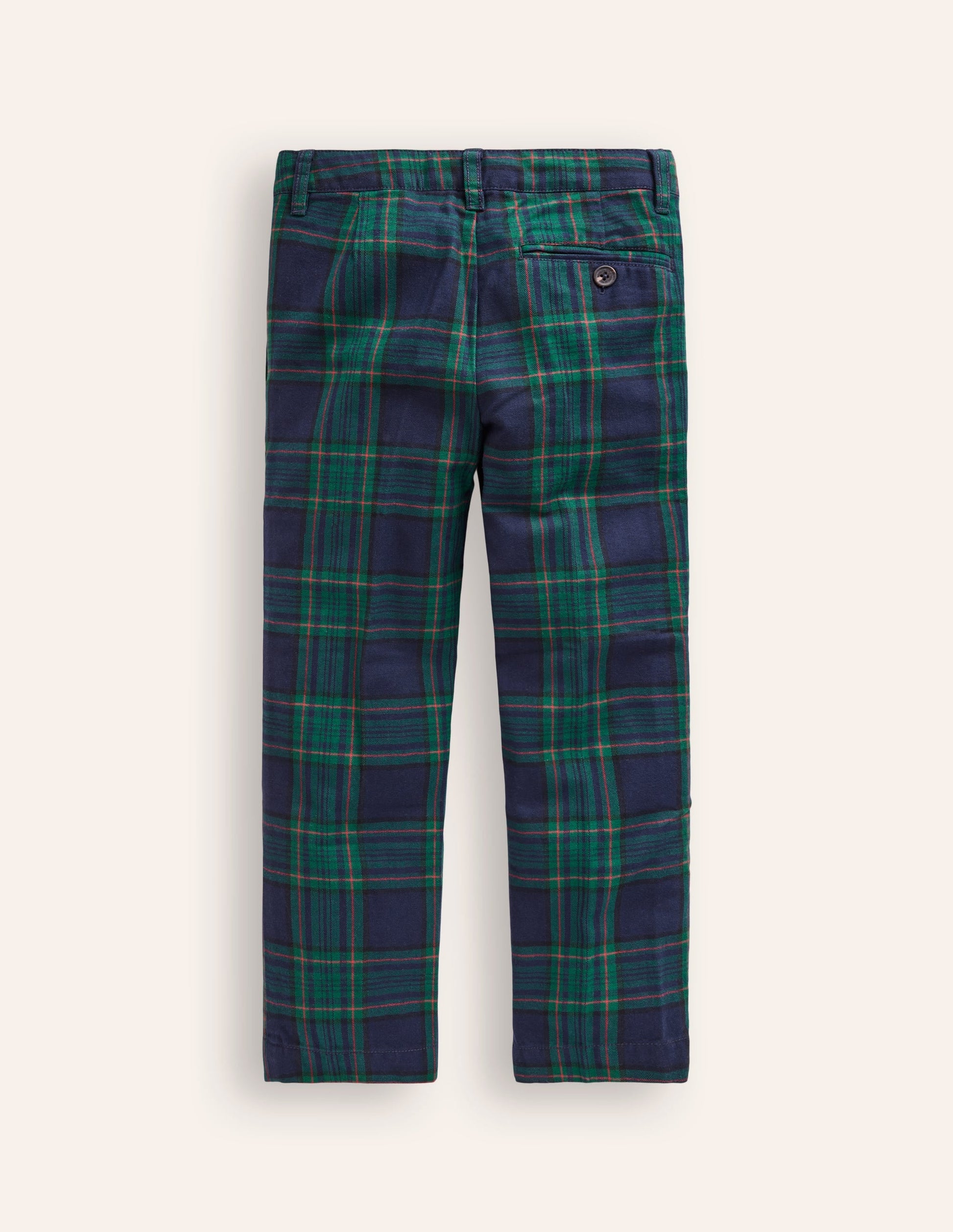 Smart Pleated Trousers-Blue / Green Check-2