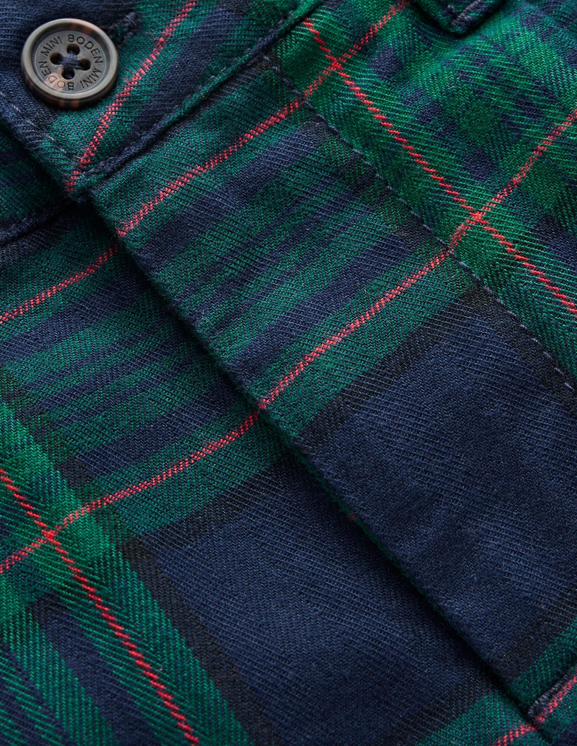 Smart Pleated Trousers-Blue / Green Check-3