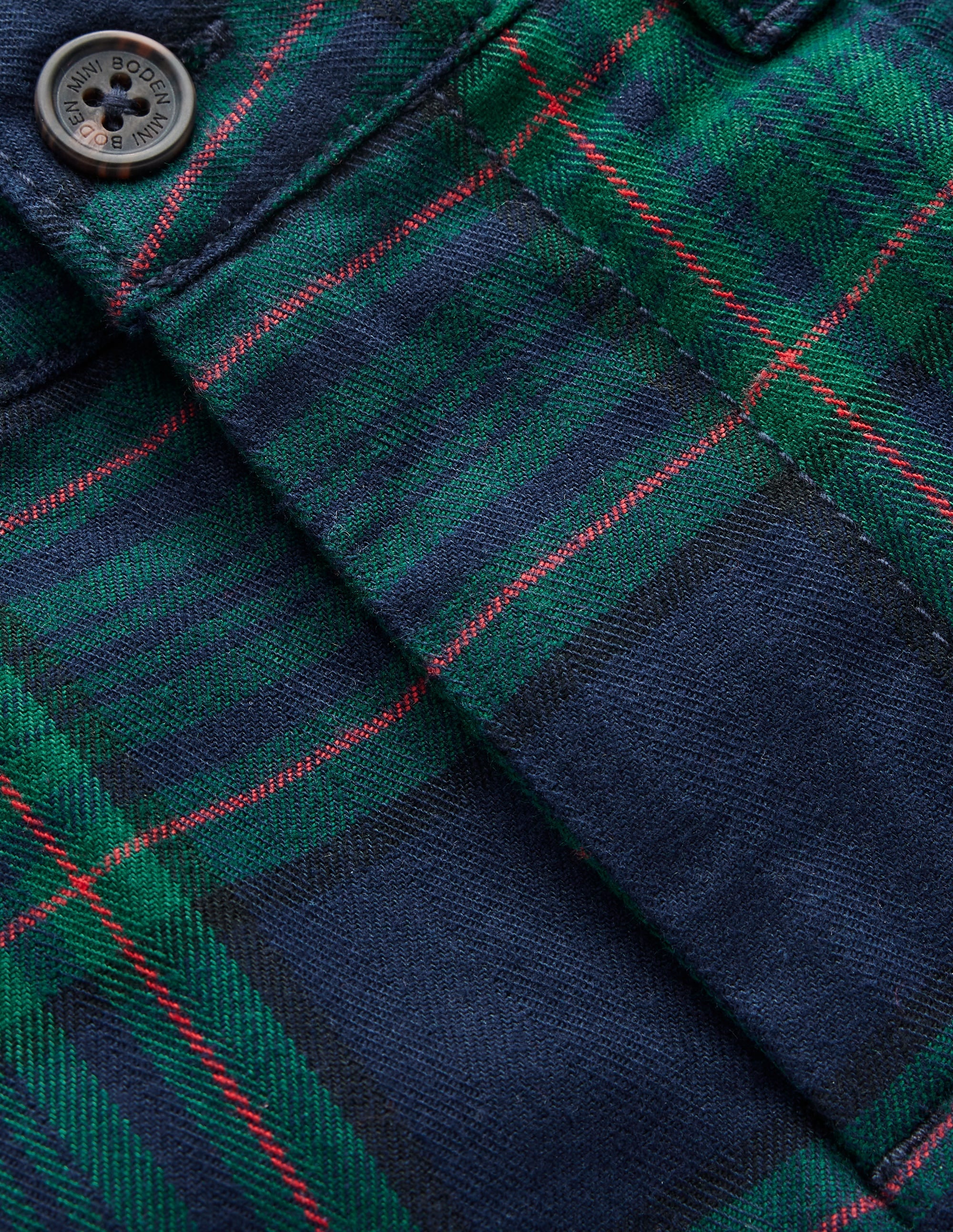 Smart Pleated Trousers-Blue / Green Check - Image 3