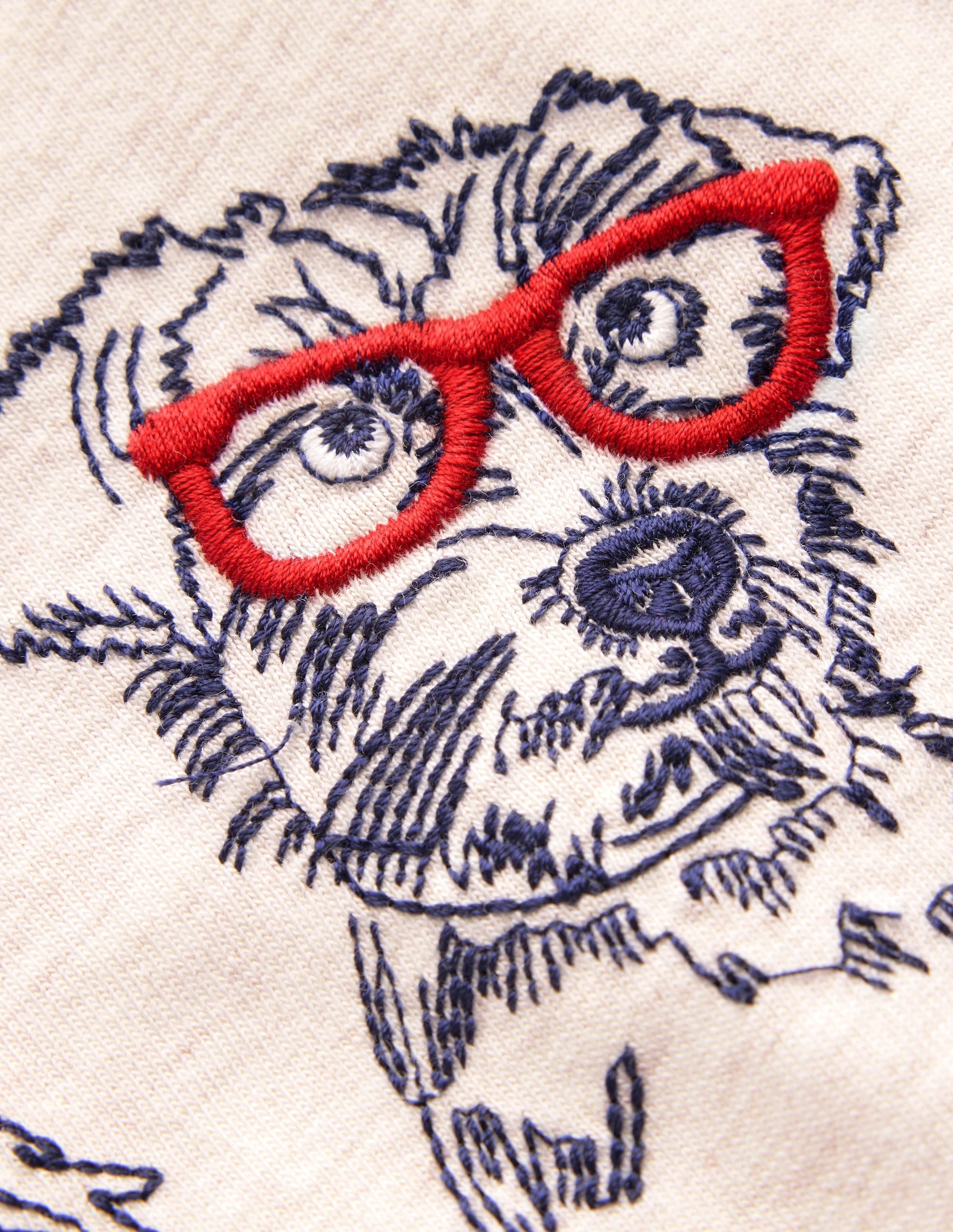 Stitch Logo T-Shirt-Oatmeal Marl Dogs-3