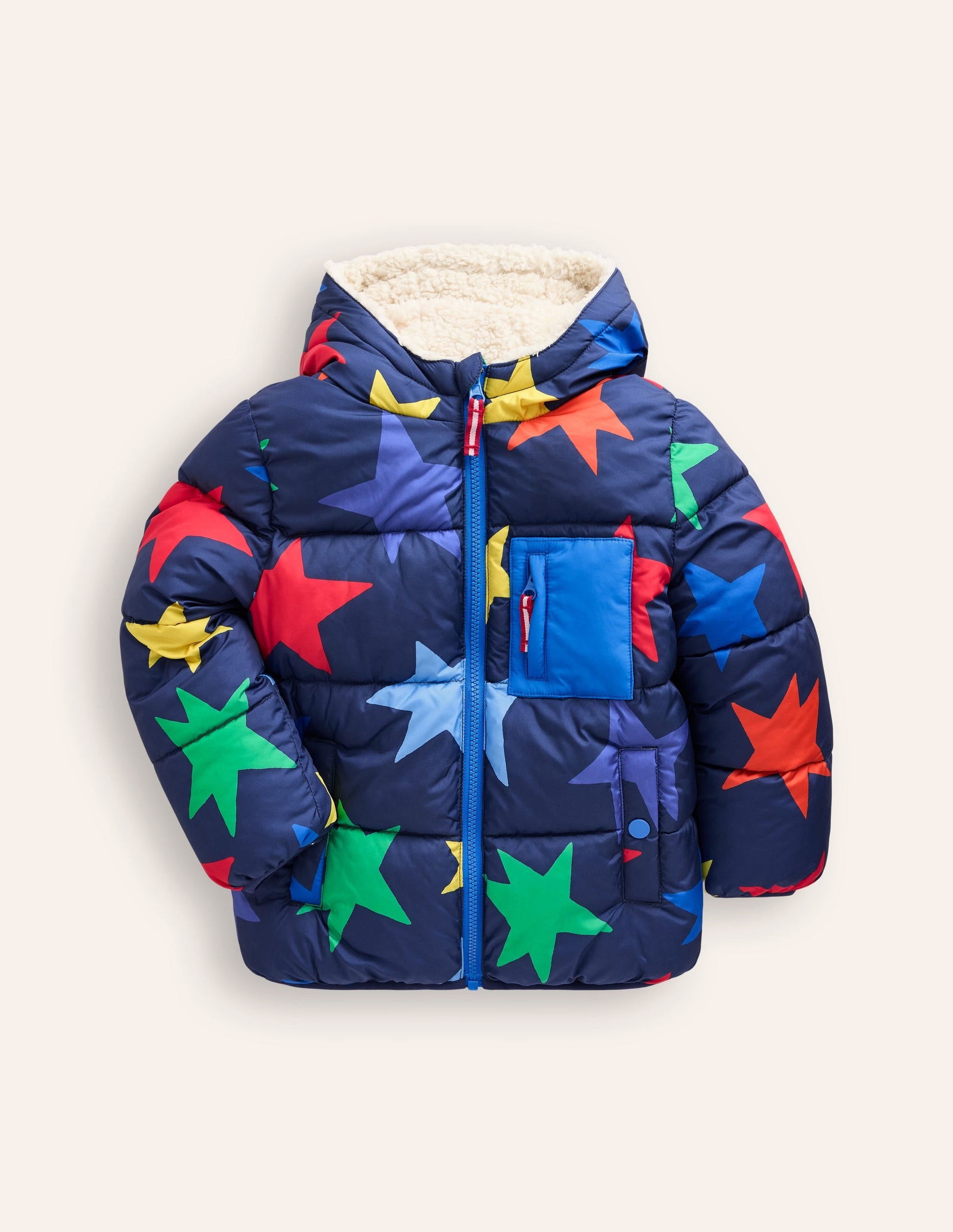 Reversible Cosy Borg Coat-Multi Star-1