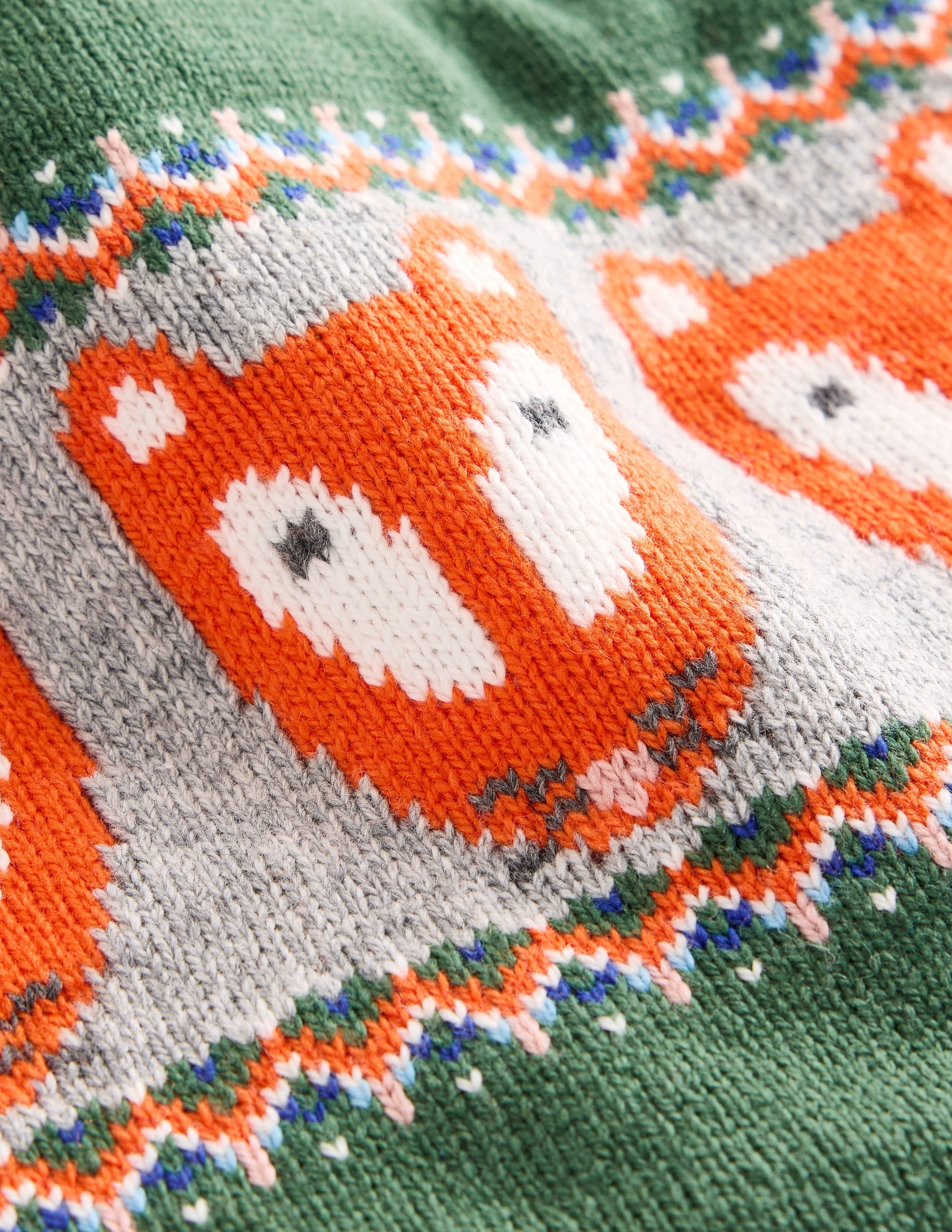 Fair Isle Knitted Snood-Spruce Green Fox - Image 2