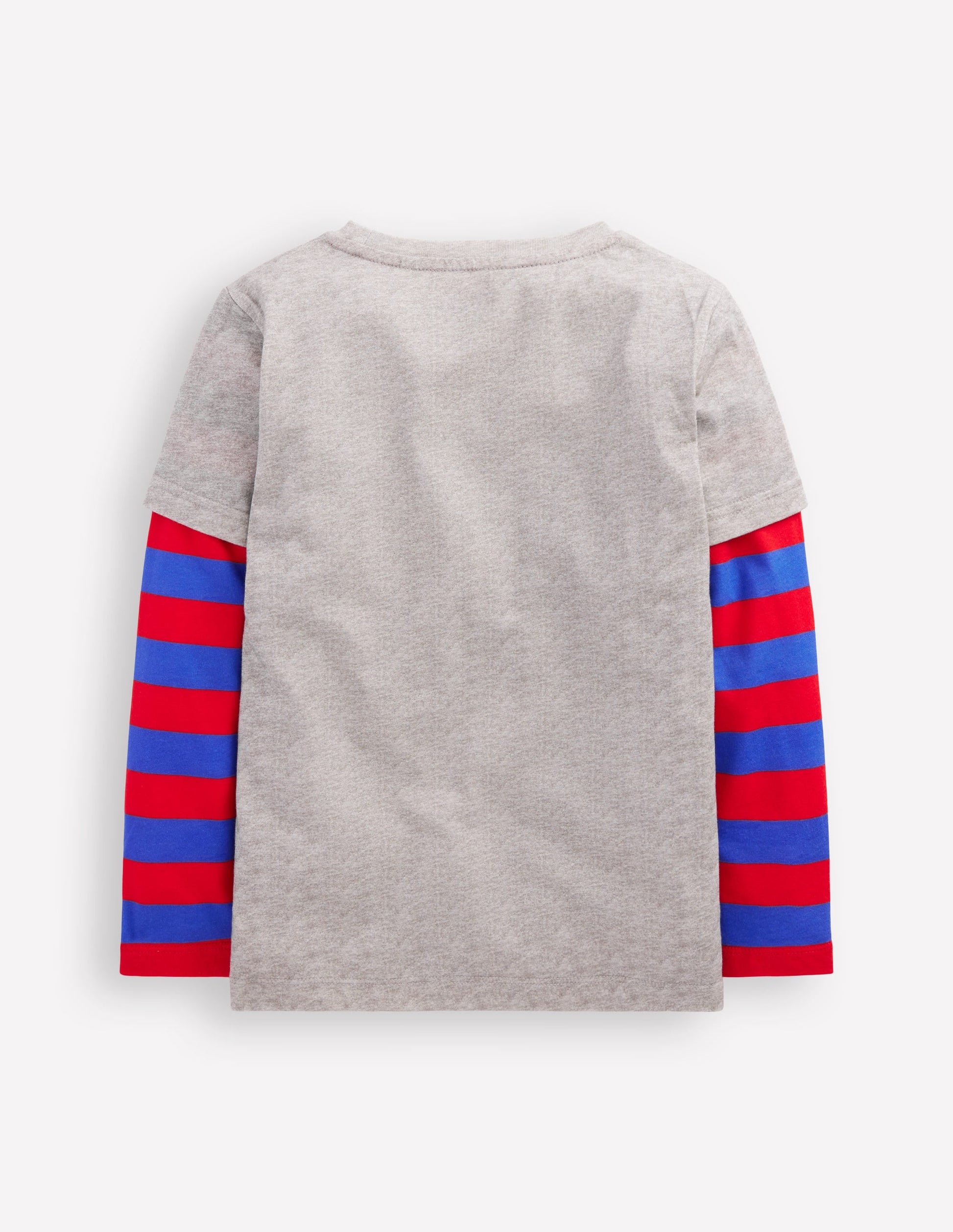 Mock Sleeve T-shirt-Grey Marl-2