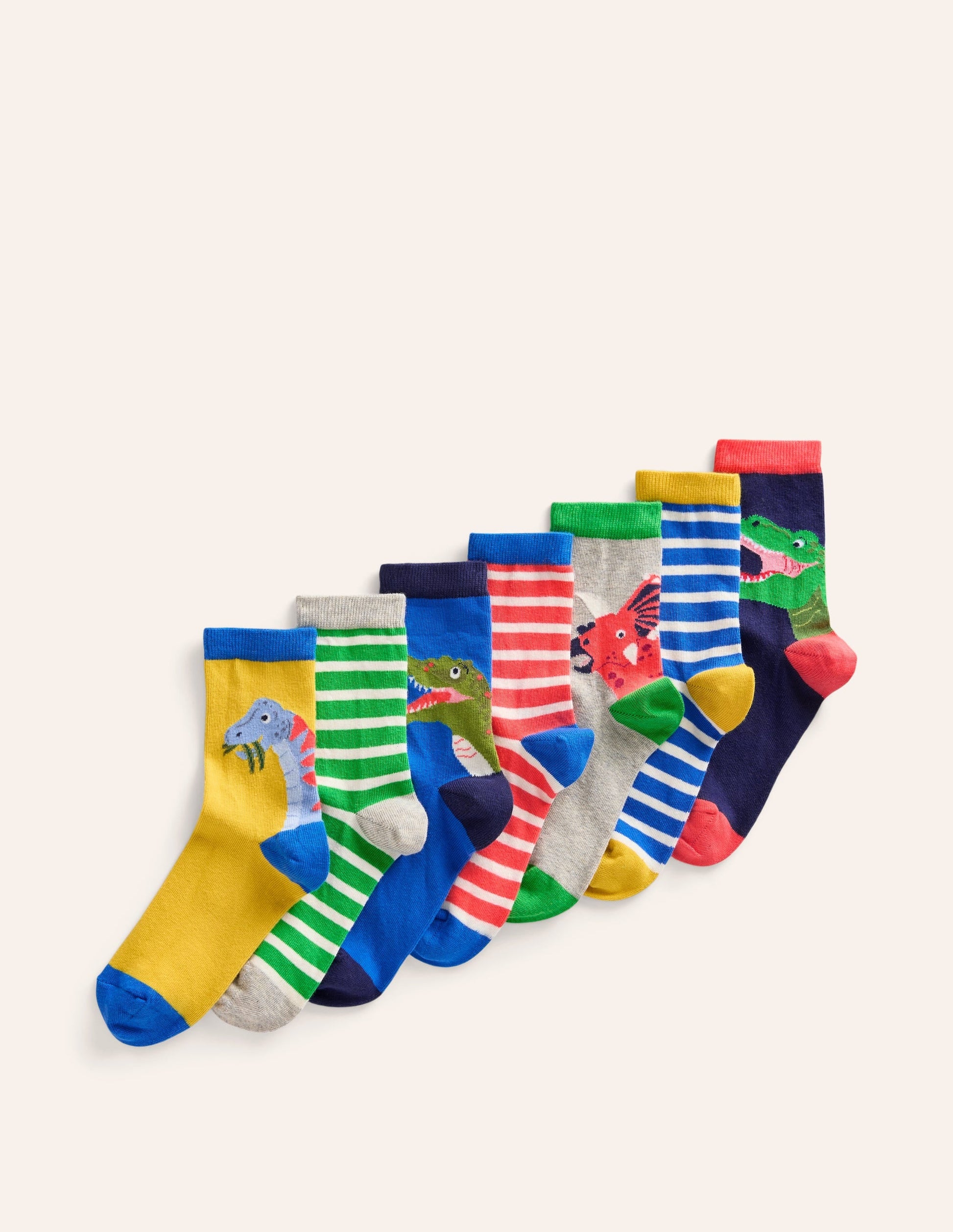 Socks 7 Pack-Multi Dinosaurs-1