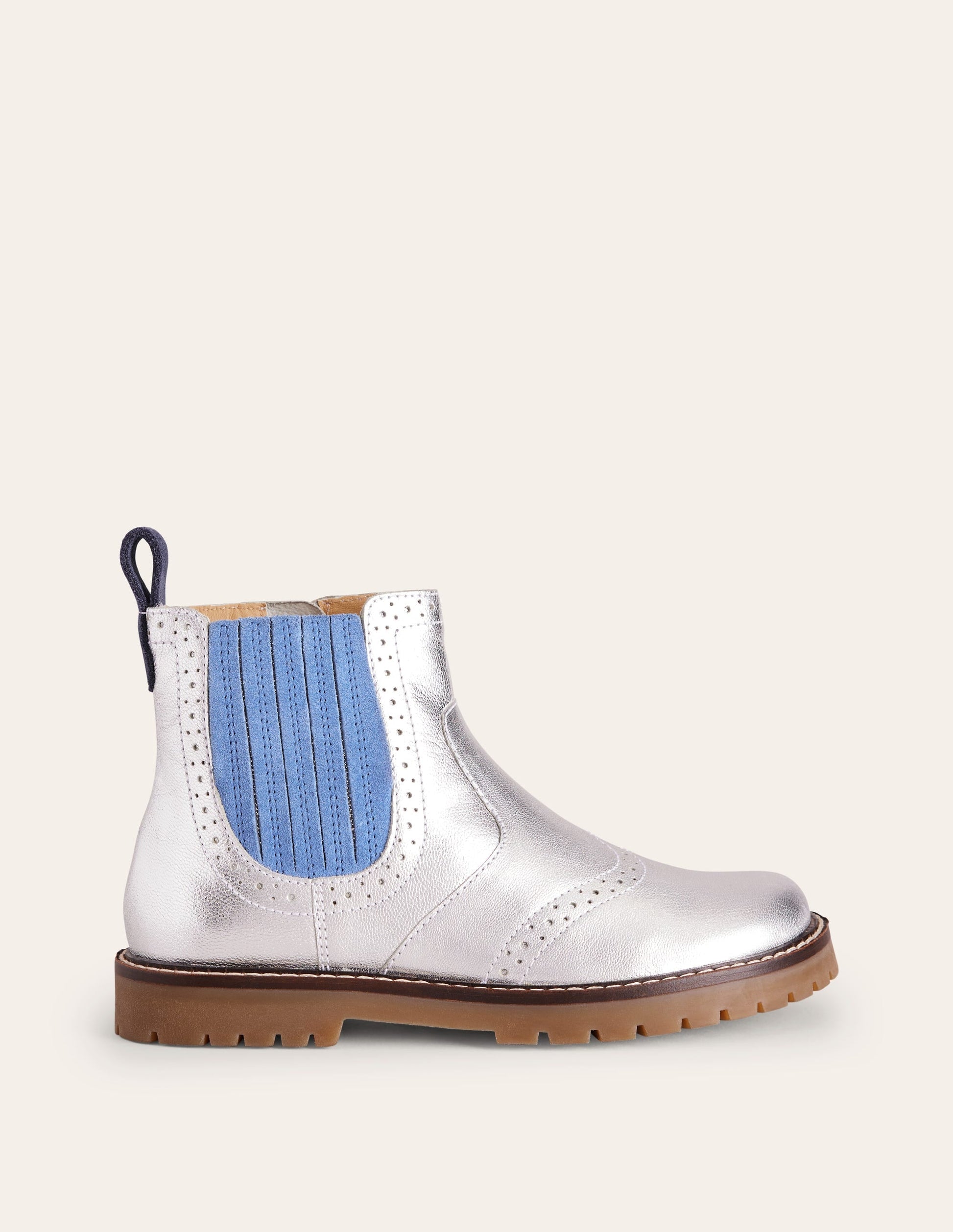 Leather Chelsea Boots-Silver-1