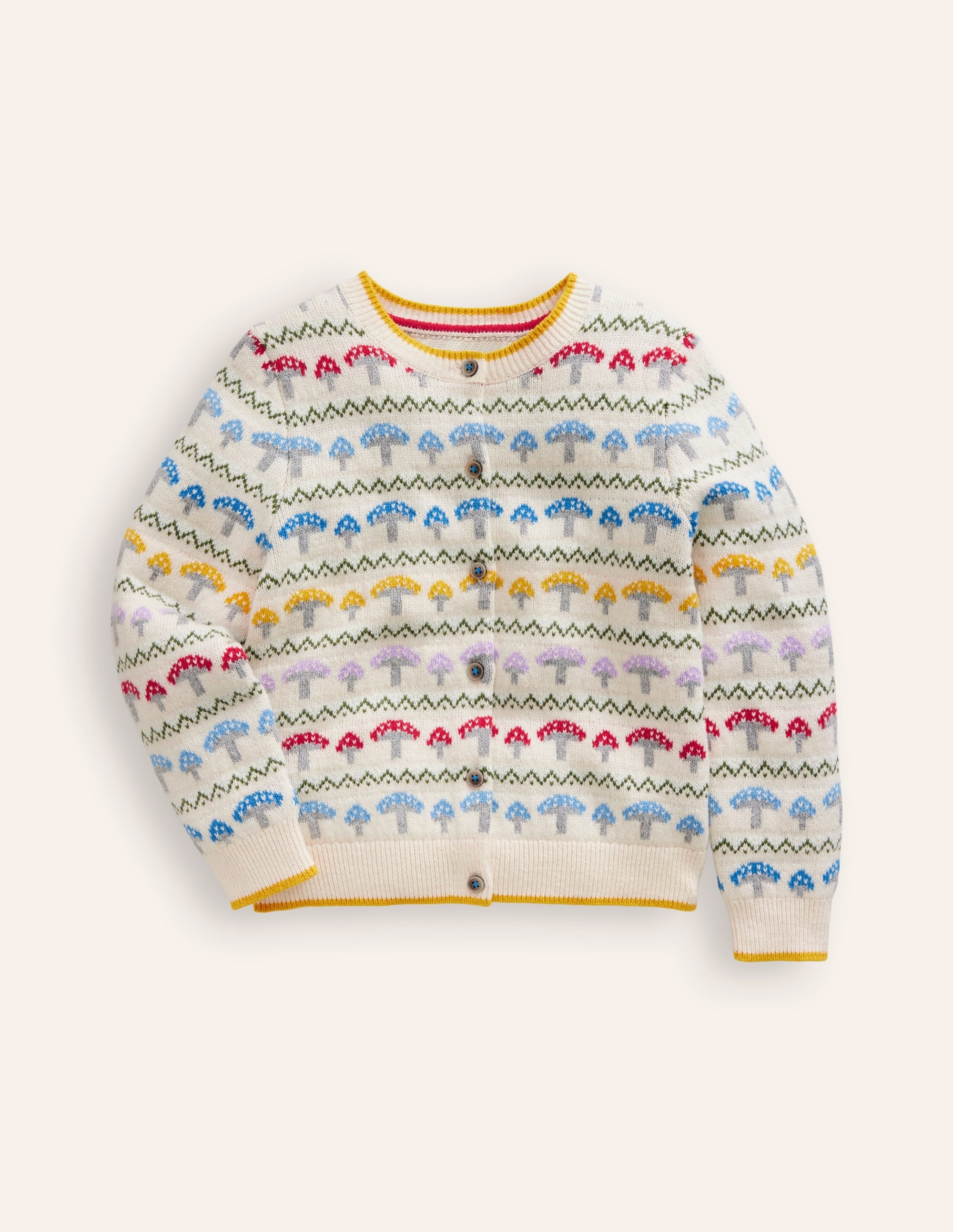 Edie Fair Isle Cardigan-Ecru Toadstool Fair Isle - Image 1