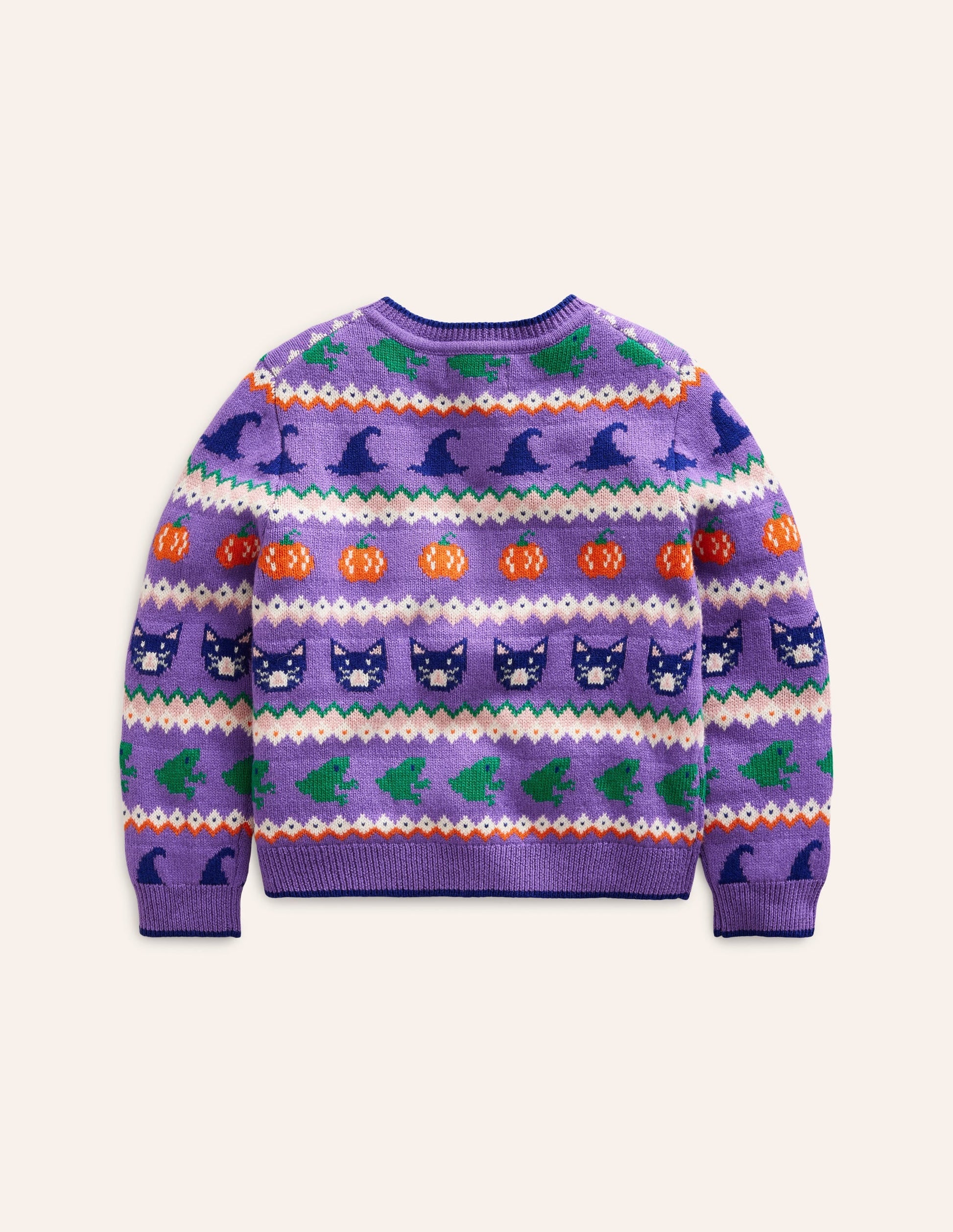 Edie Fair Isle Cardigan-Aster Purple Halloween-2