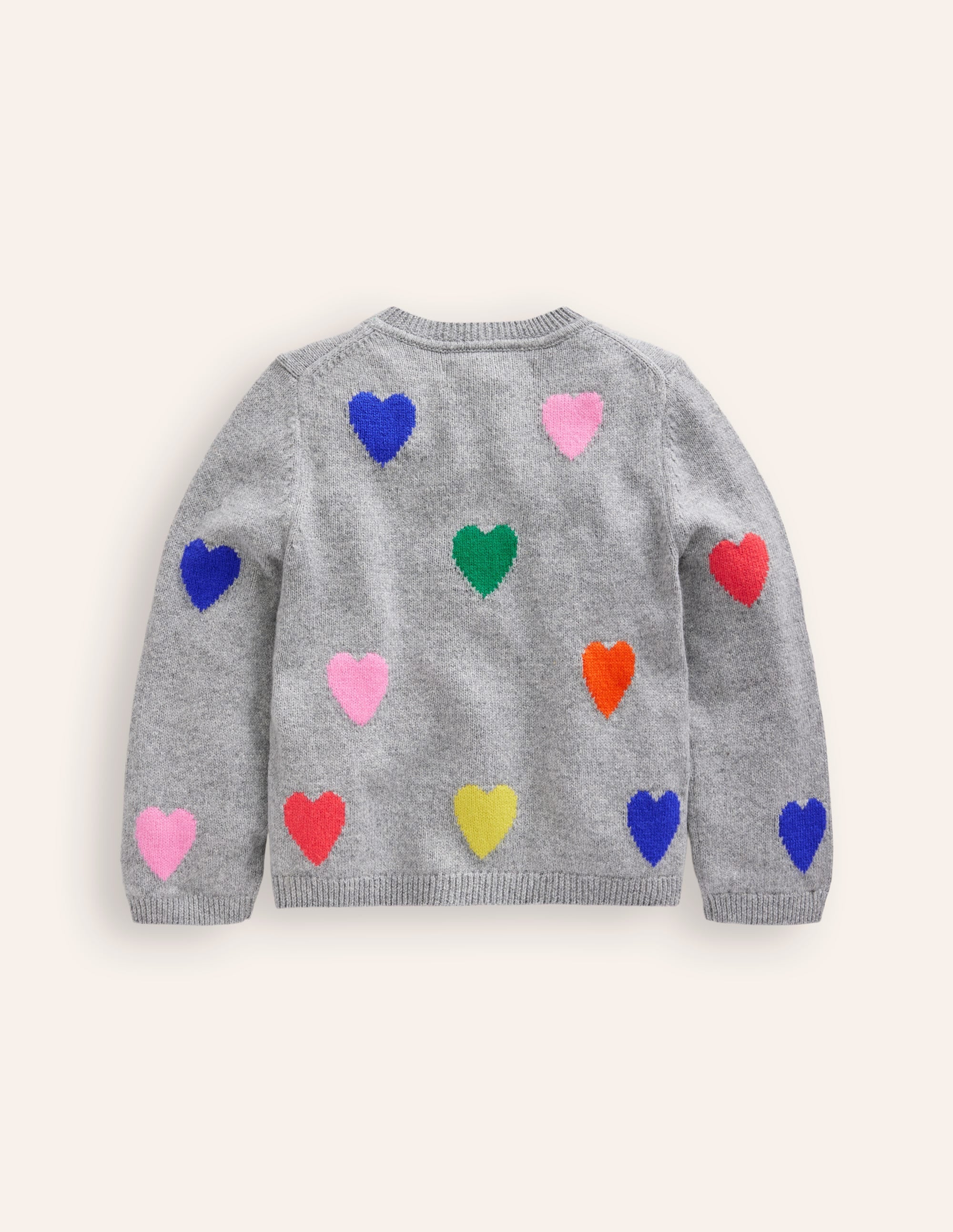 Joyful Cardigan-Grey Marl Hearts - Image 2