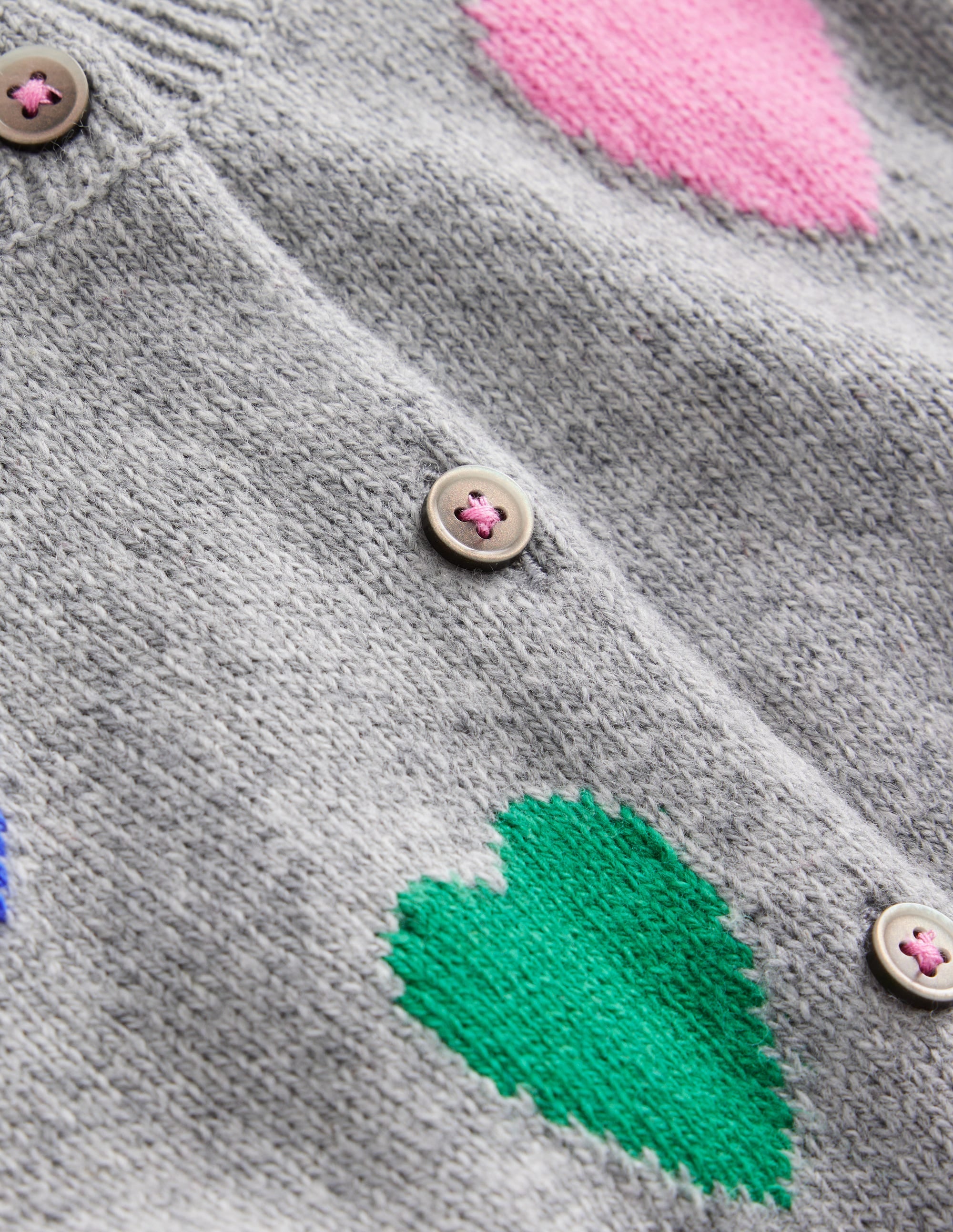 Joyful Cardigan-Grey Marl Hearts - Image 3
