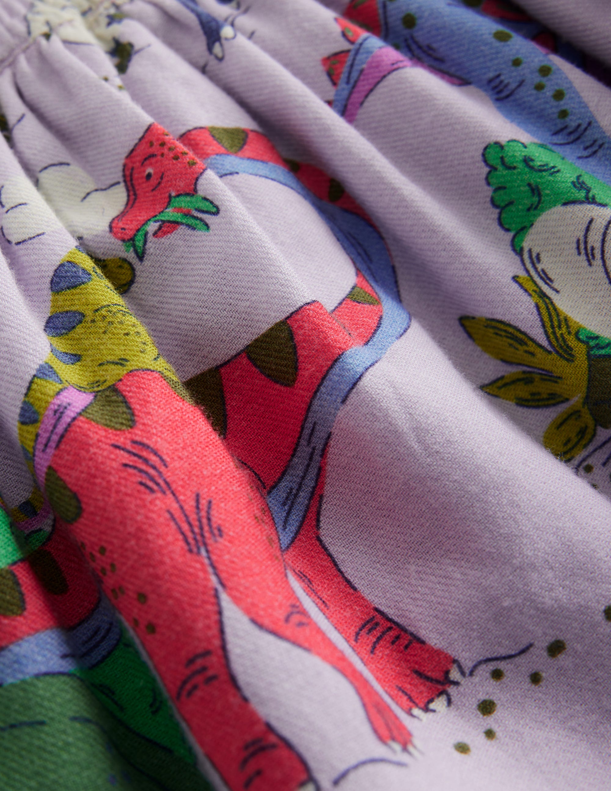 Printed Pull-On Twirly Skirt-Lilac Dino Family - Image 3