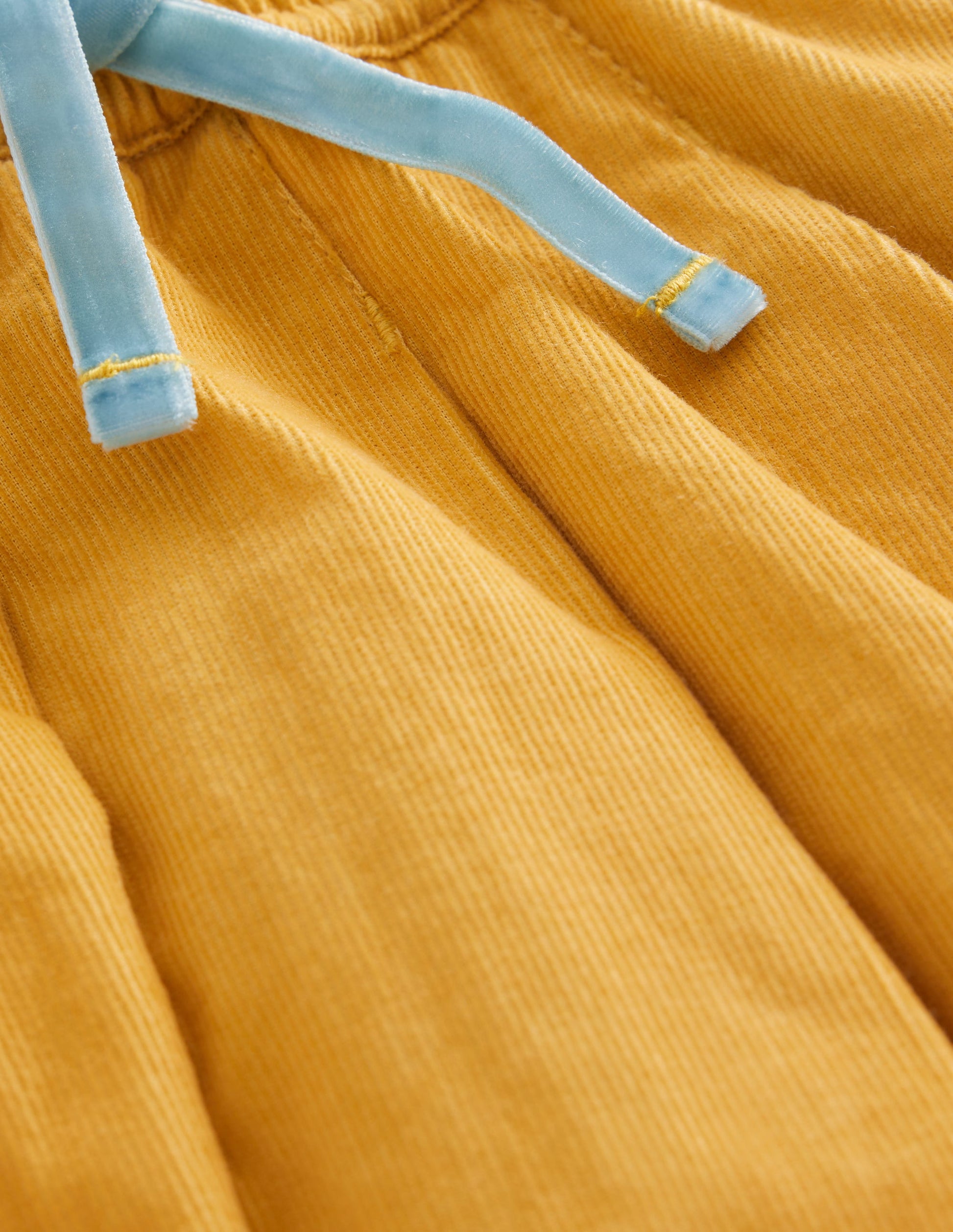 Pull-On Twirly Pleated Skirt-Canary Yellow Cord-3