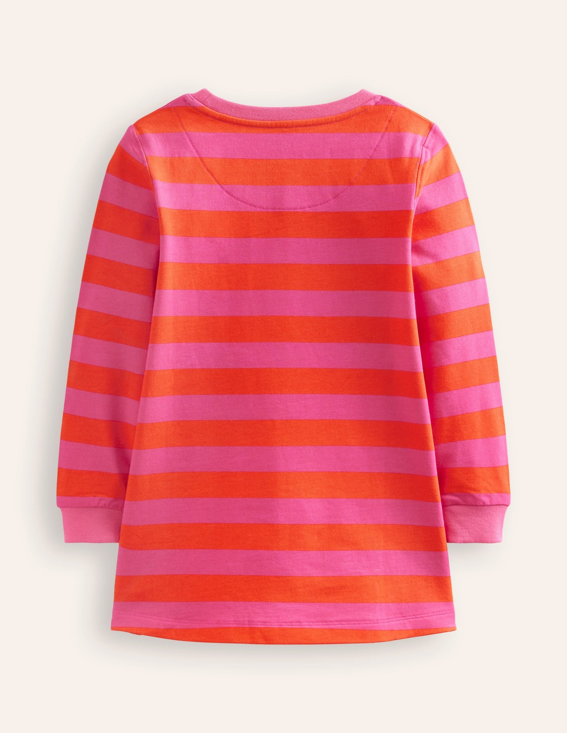 Ida Sweatshirt Appliqué Dress-Vibrant Pink/Terracotta Ghosts-2