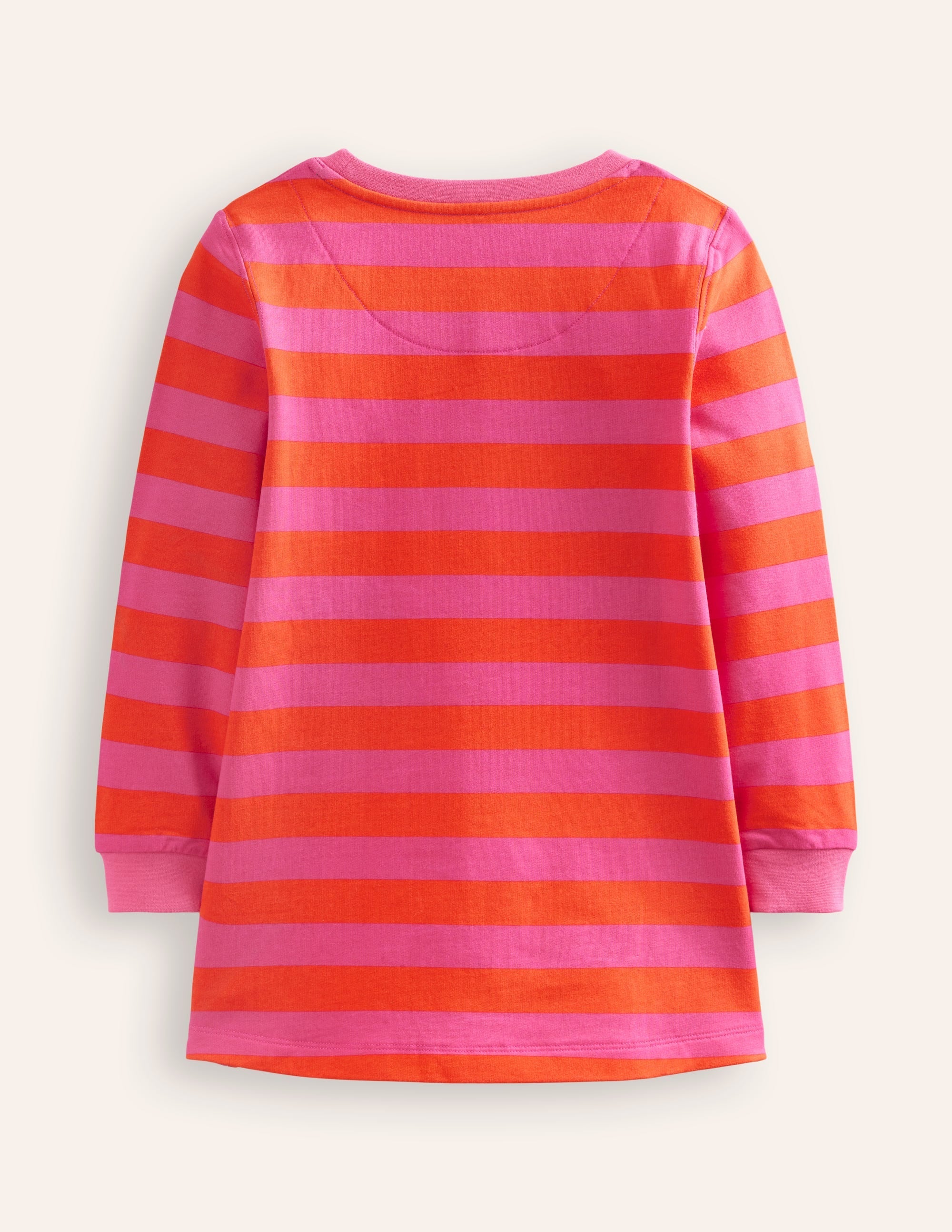 Ida Sweatshirt Appliqué Dress-Vibrant Pink/Terracotta Ghosts - Image 2