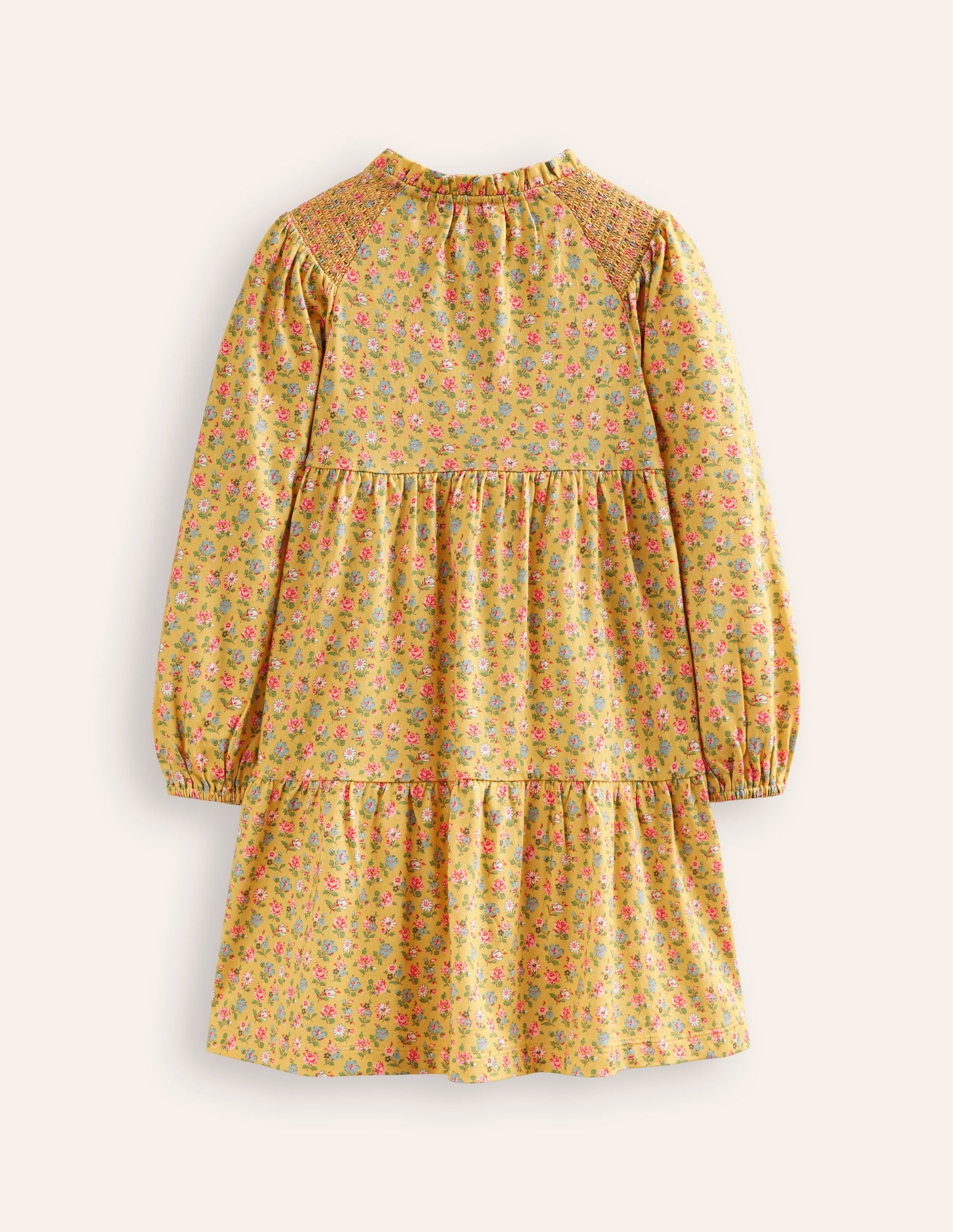Tiered Jersey Dress-Canary Yellow Ditsy Floral-2