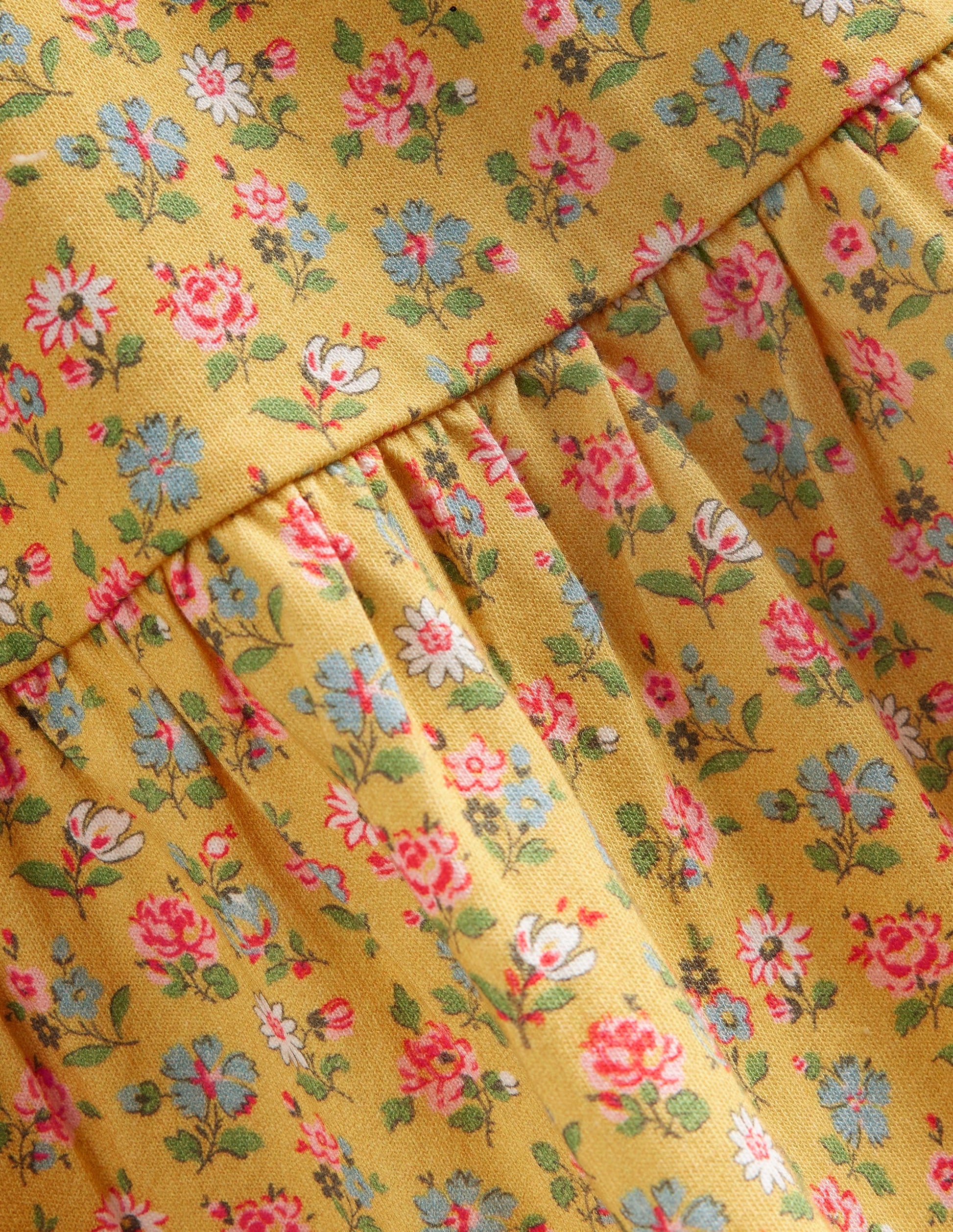 Tiered Jersey Dress-Canary Yellow Ditsy Floral-3