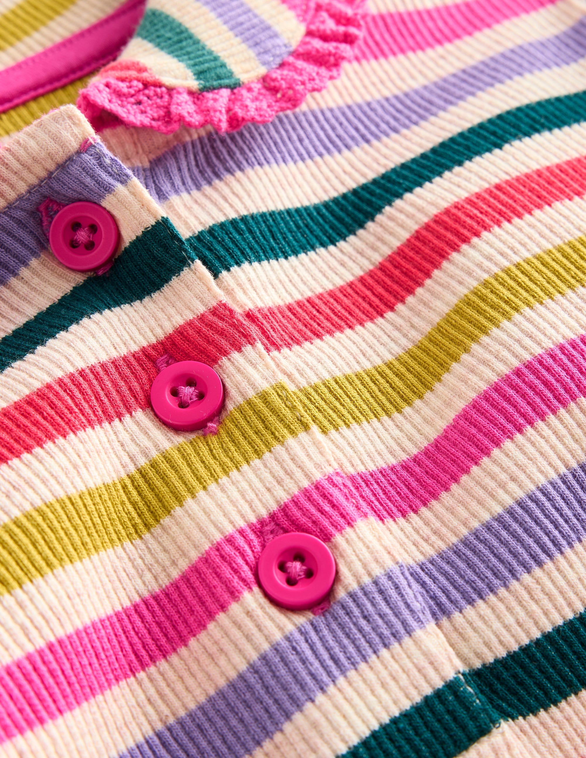 Collared Rib Twirly Dress-Oatmeal Melange Multi Stripe - Image 3