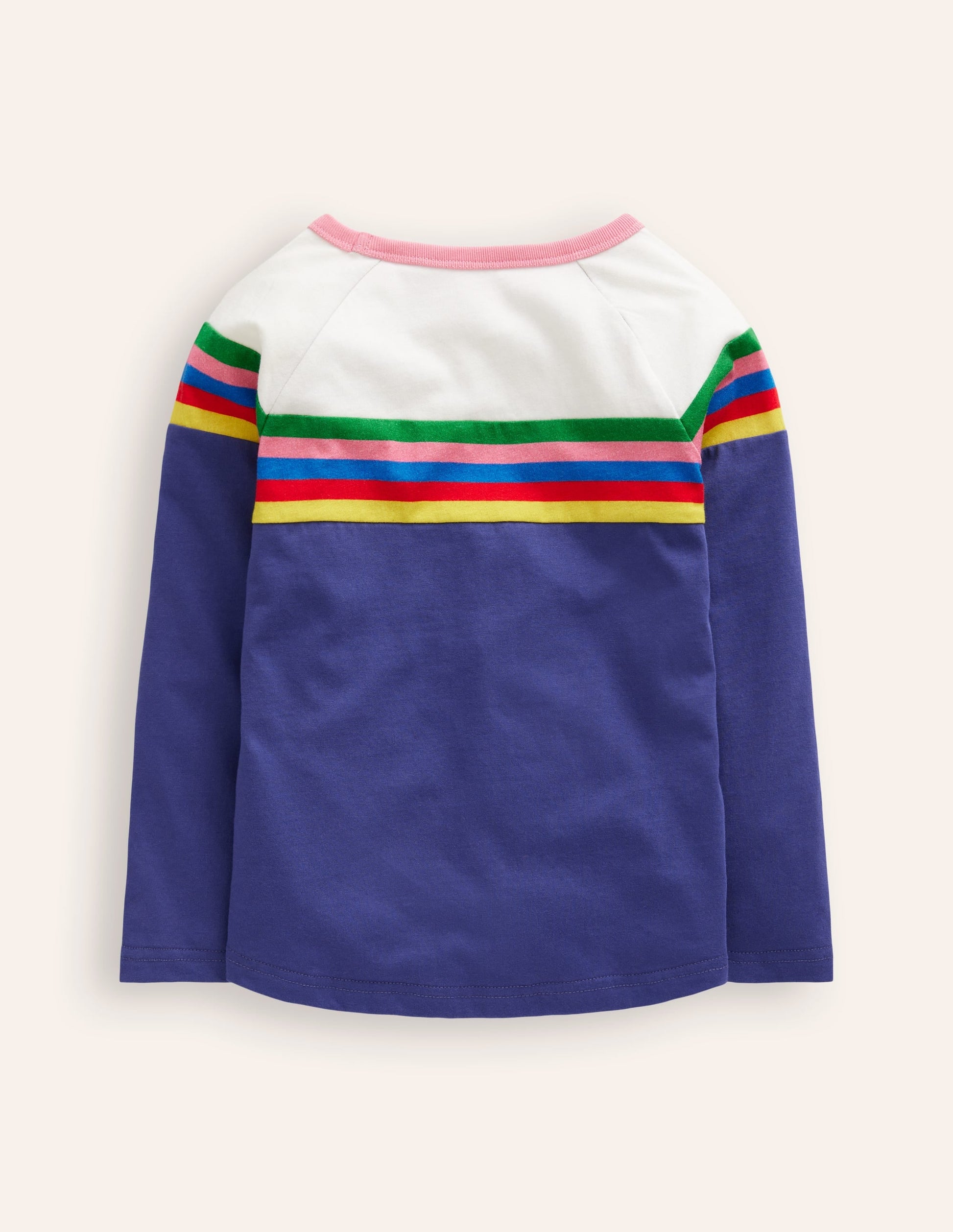 Colourblock Raglan T-shirt-Starboard Blue/ Ivory-2