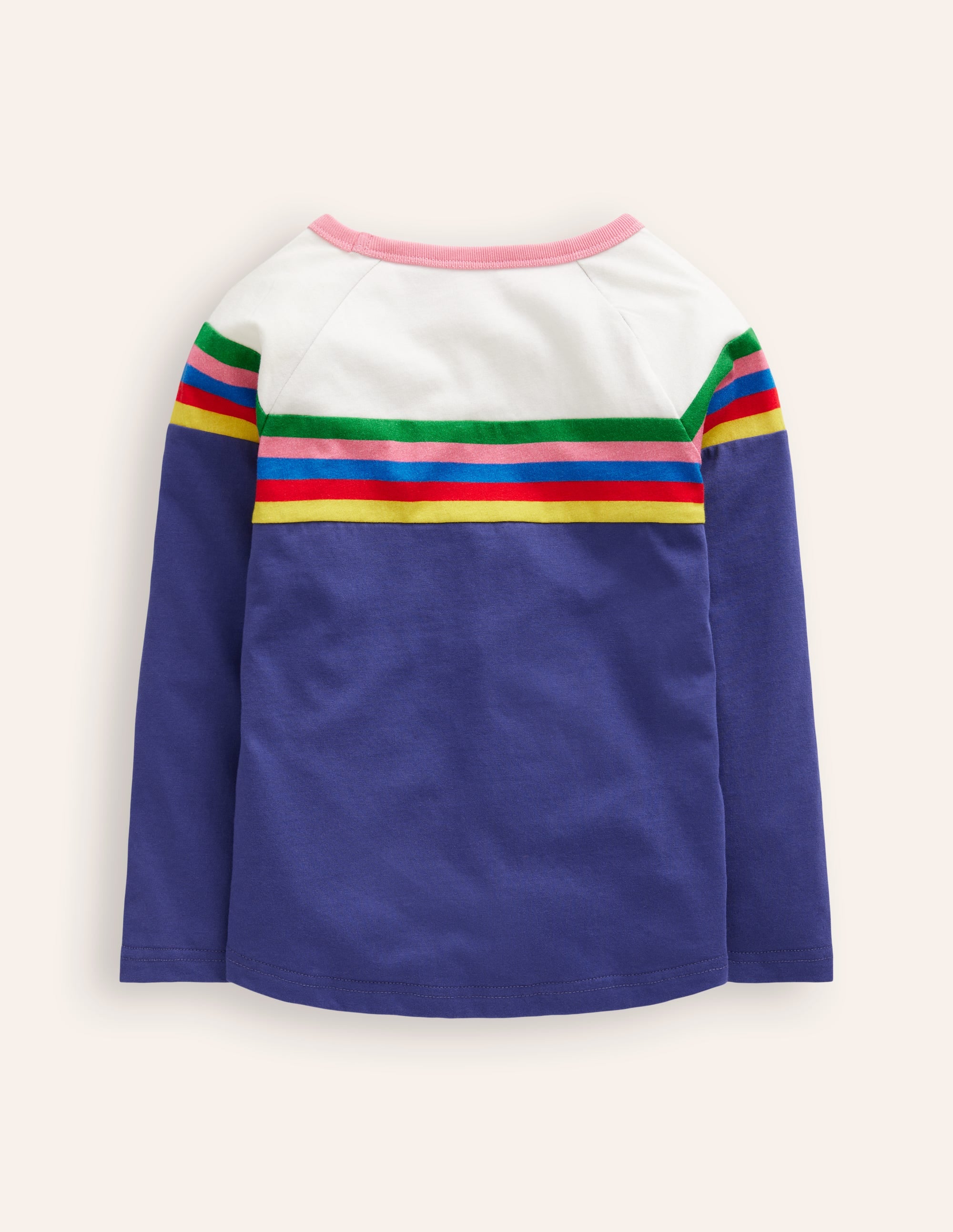 Colourblock Raglan T-shirt-Starboard Blue/ Ivory - Image 2