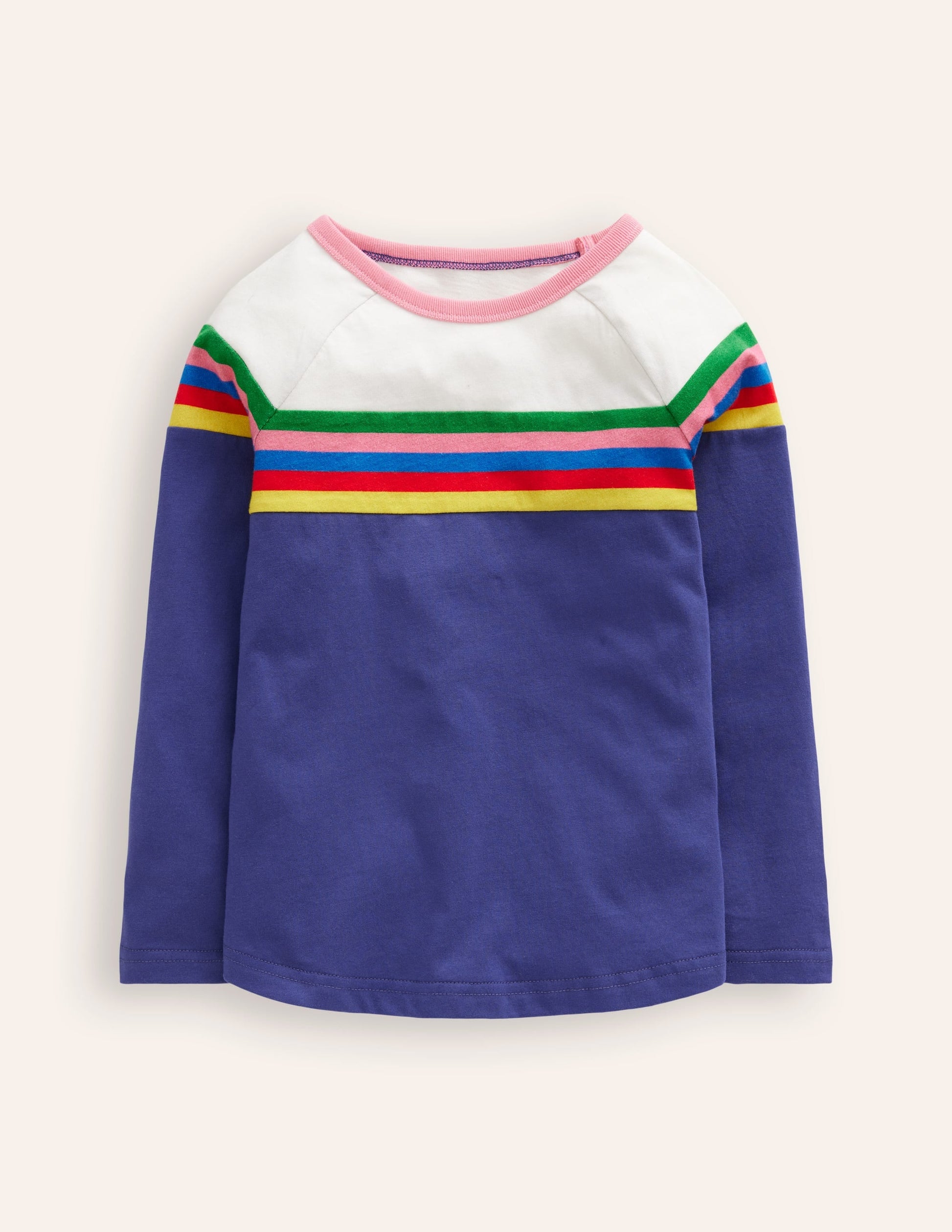 Colourblock Raglan T-shirt-Starboard Blue/ Ivory-1