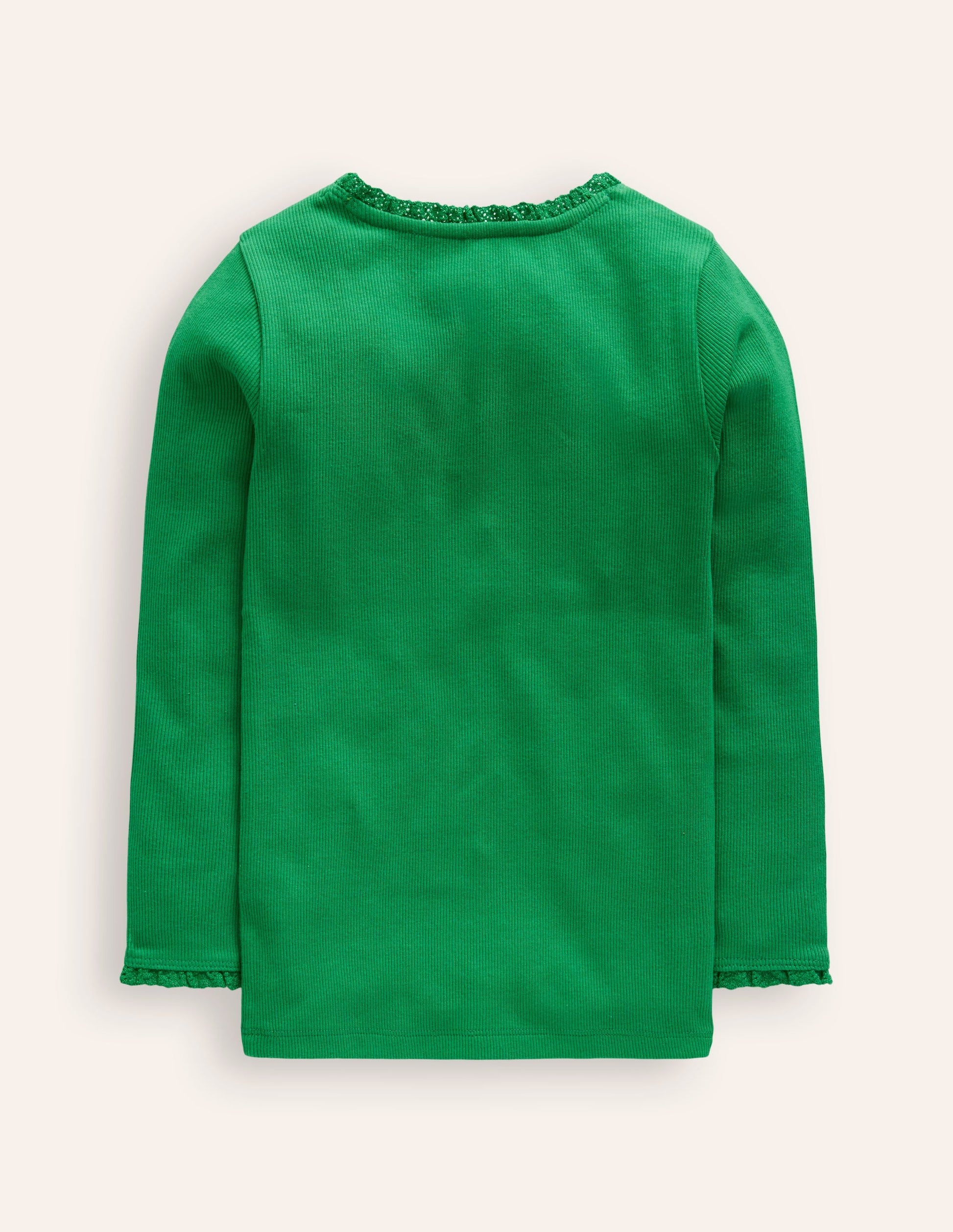Ribbed Long Sleeve T-Shirt-Shady Green-2