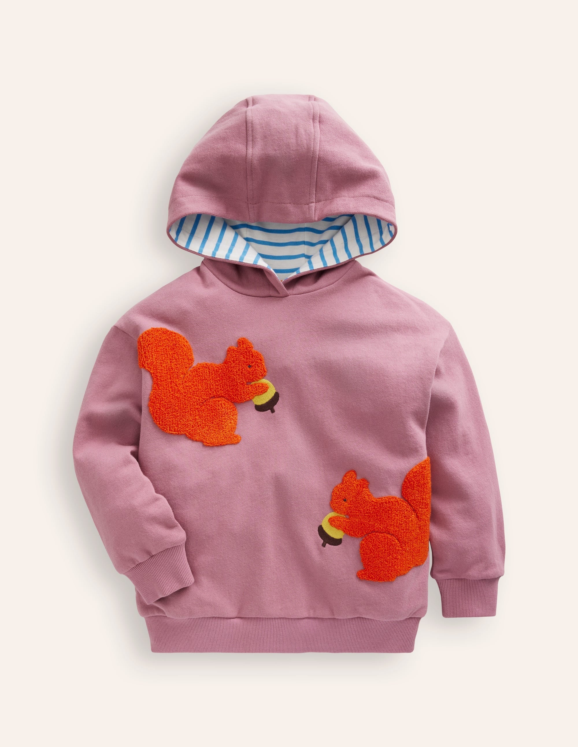 Appliqué Hoodie-Soft Lavender Squirrel - Image 1