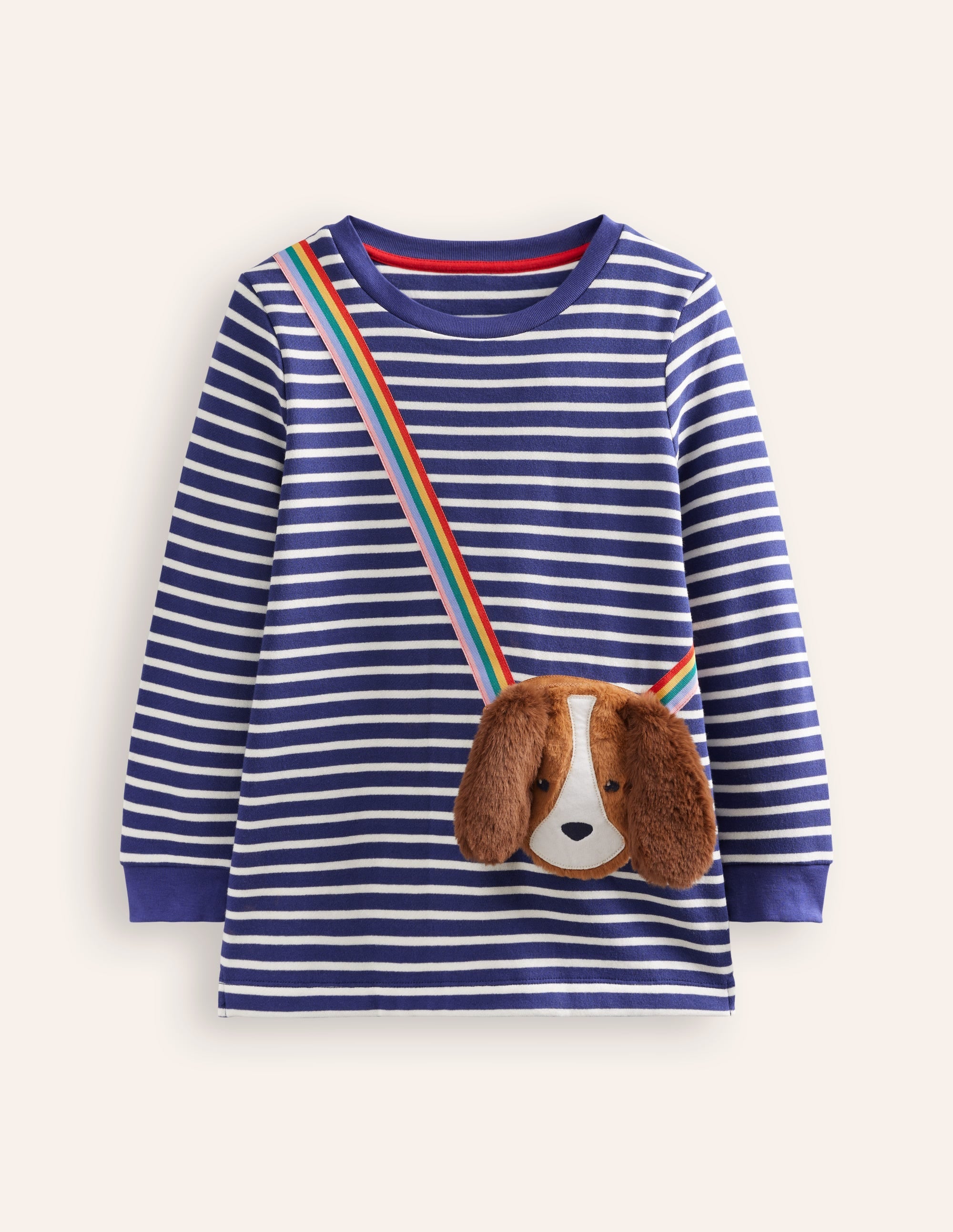 Appliqué Bag Tunic-Soft Starboard Blue/ Ivory Dog - Image 1