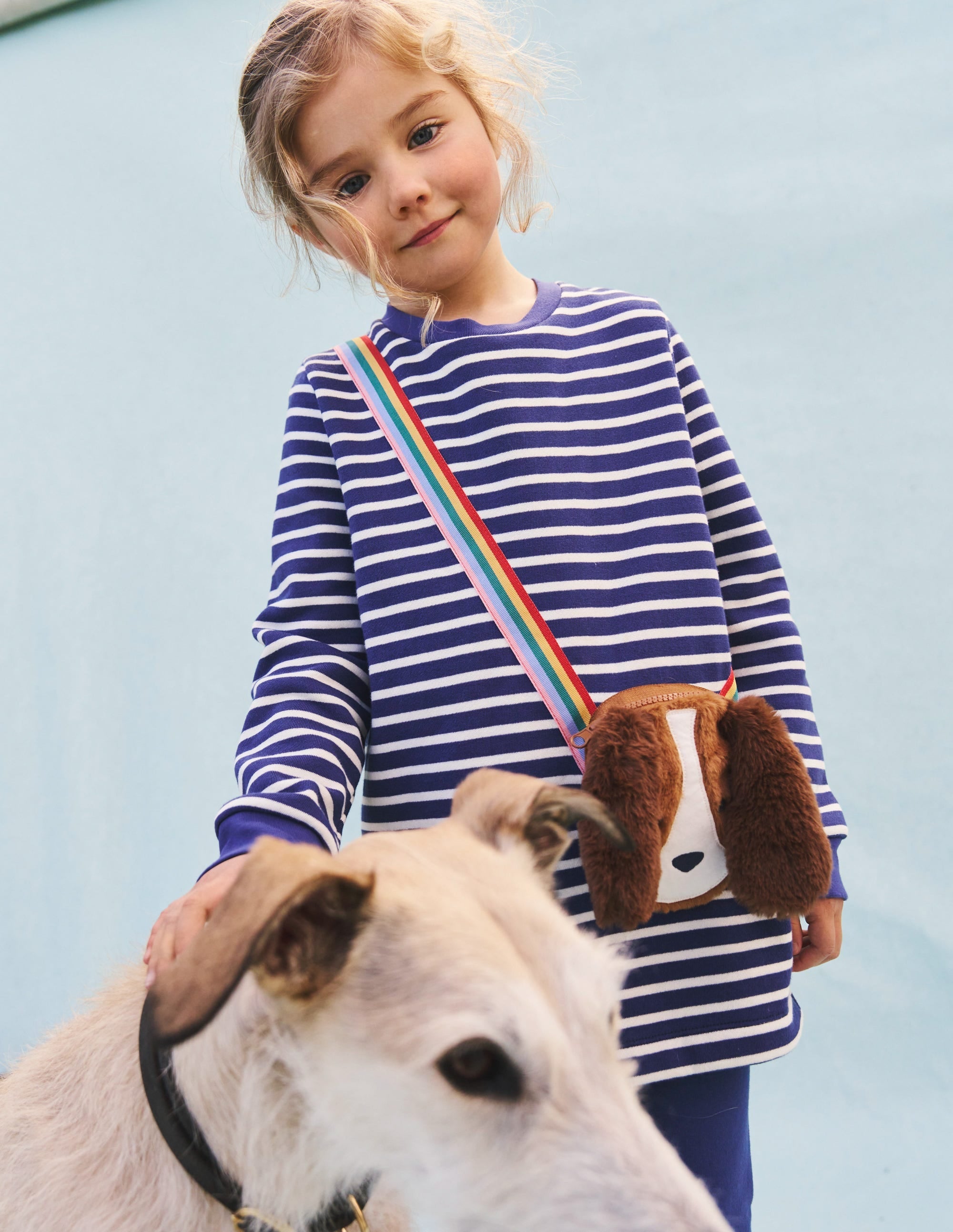Appliqué Bag Tunic-Soft Starboard Blue/ Ivory Dog - Image 4