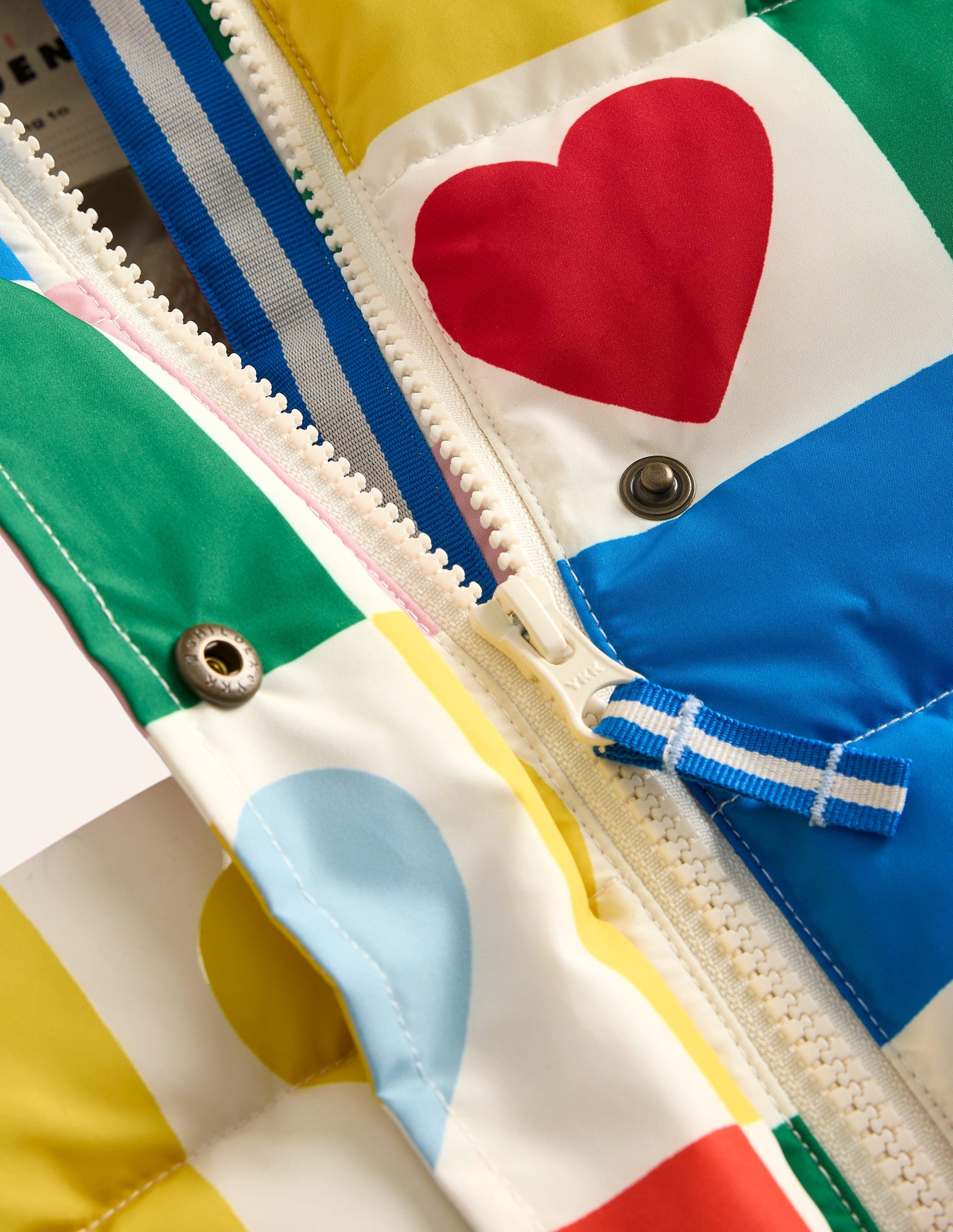 2-in-1 Padded Coat-Multi Chequerboard Hearts-3