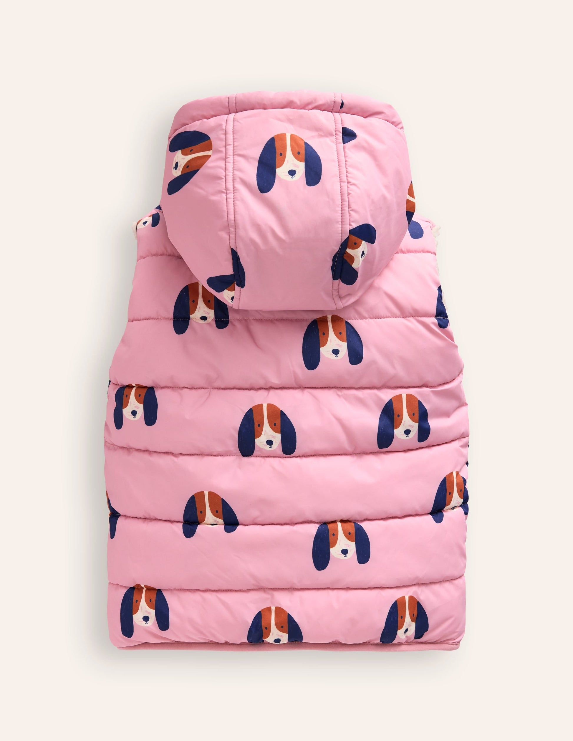 Borg Mix Reversible Gilet-Vintage Pink Pups-2