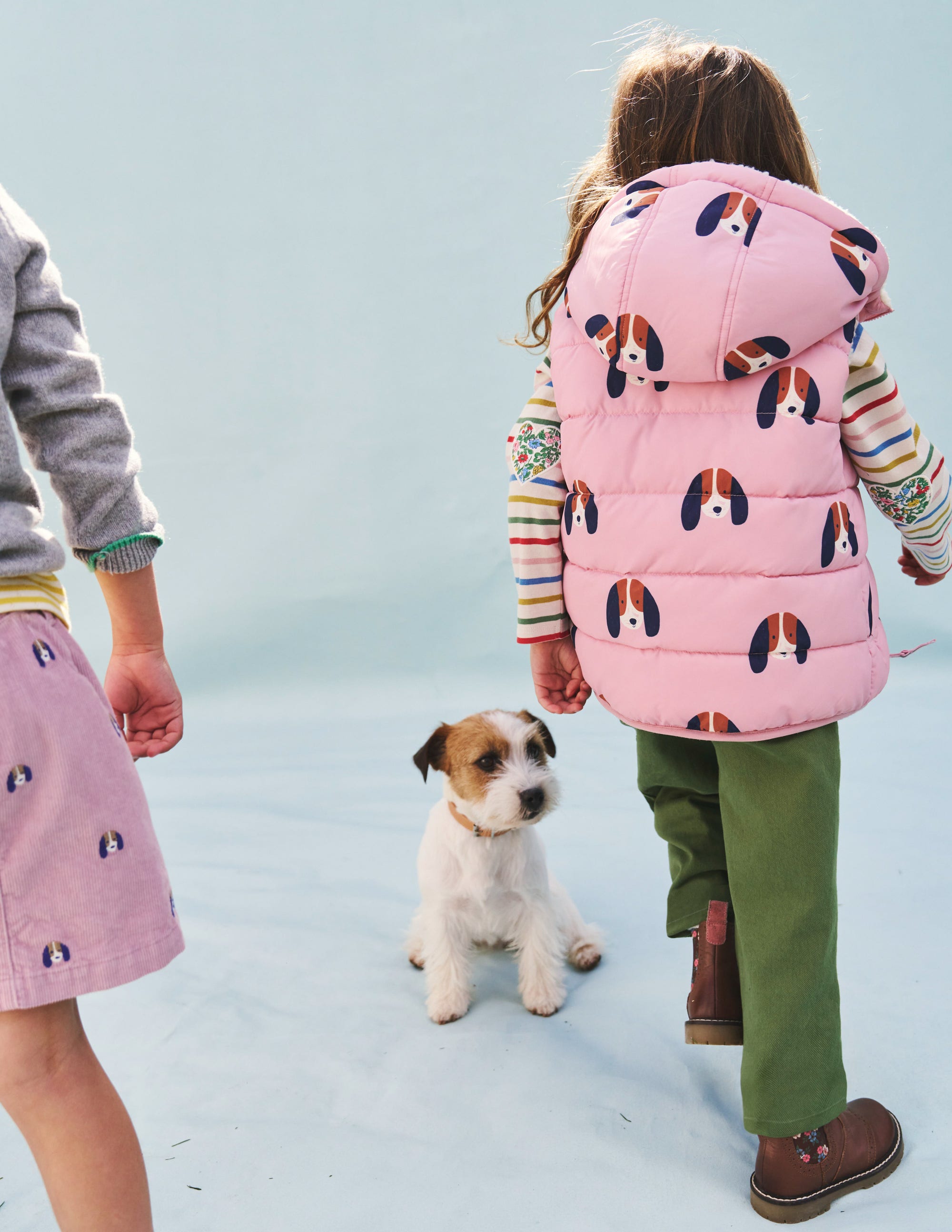 Borg Mix Reversible Gilet-Vintage Pink Pups - Image 7