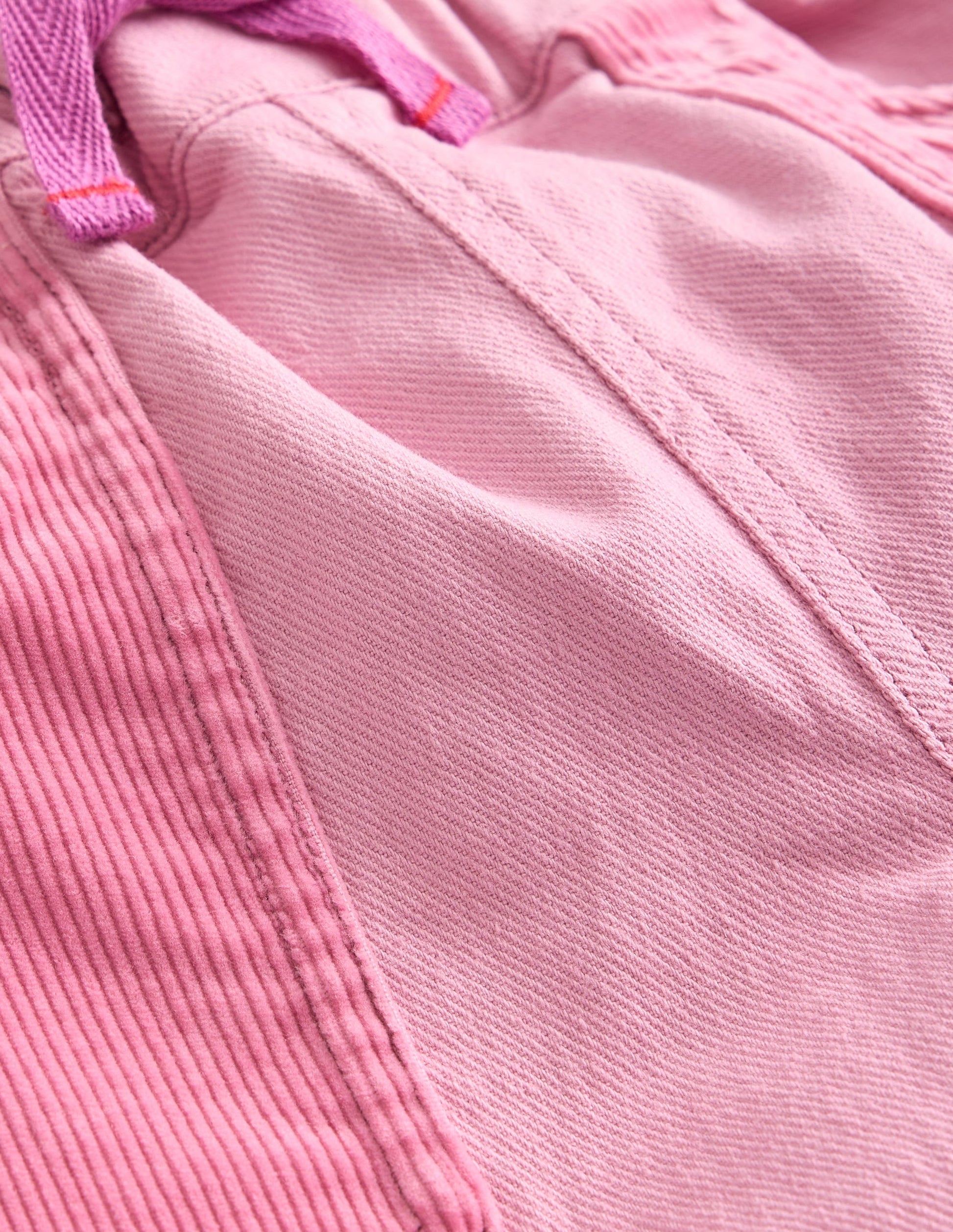 Cord Pocket Pull On Trousers-Mauve Mist Pink-3