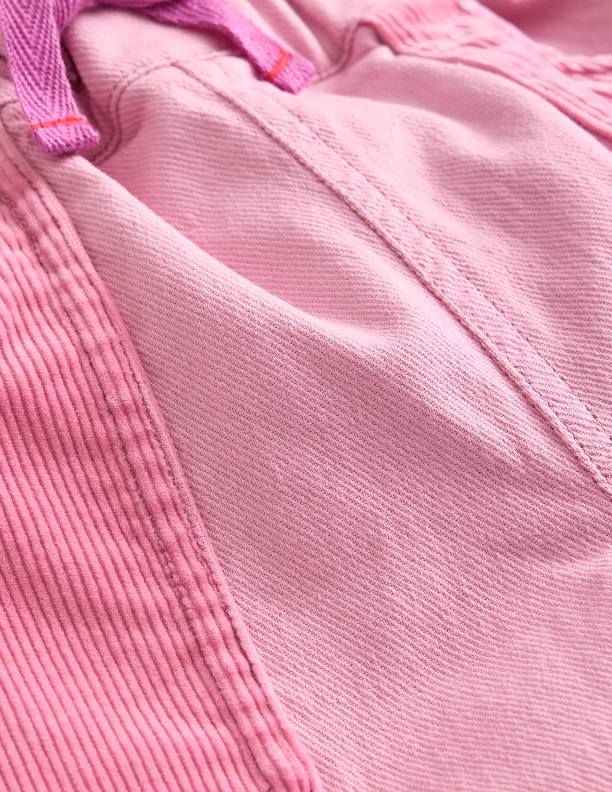 Cord Pocket Pull On Trousers-Mauve Mist Pink - Image 3