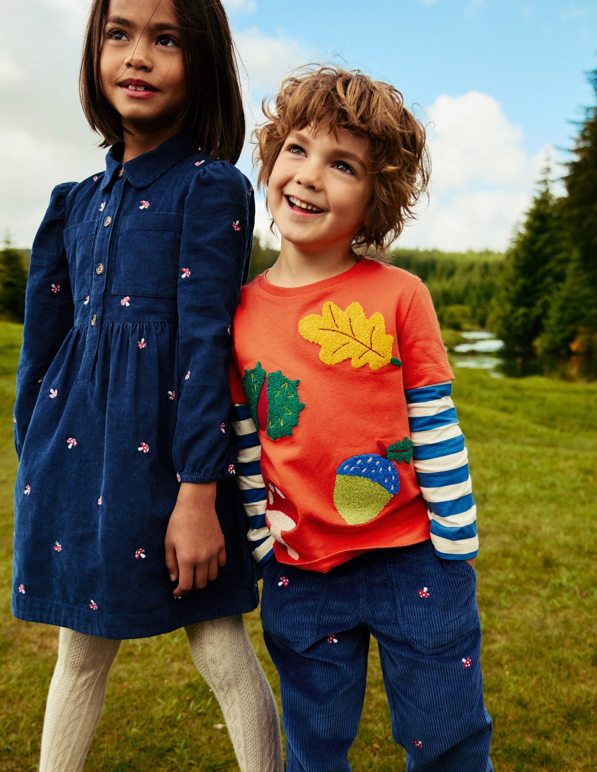 Aubrey Puff Sleeve Shirt Dress-Sapphire Toadstool Embroidery-6