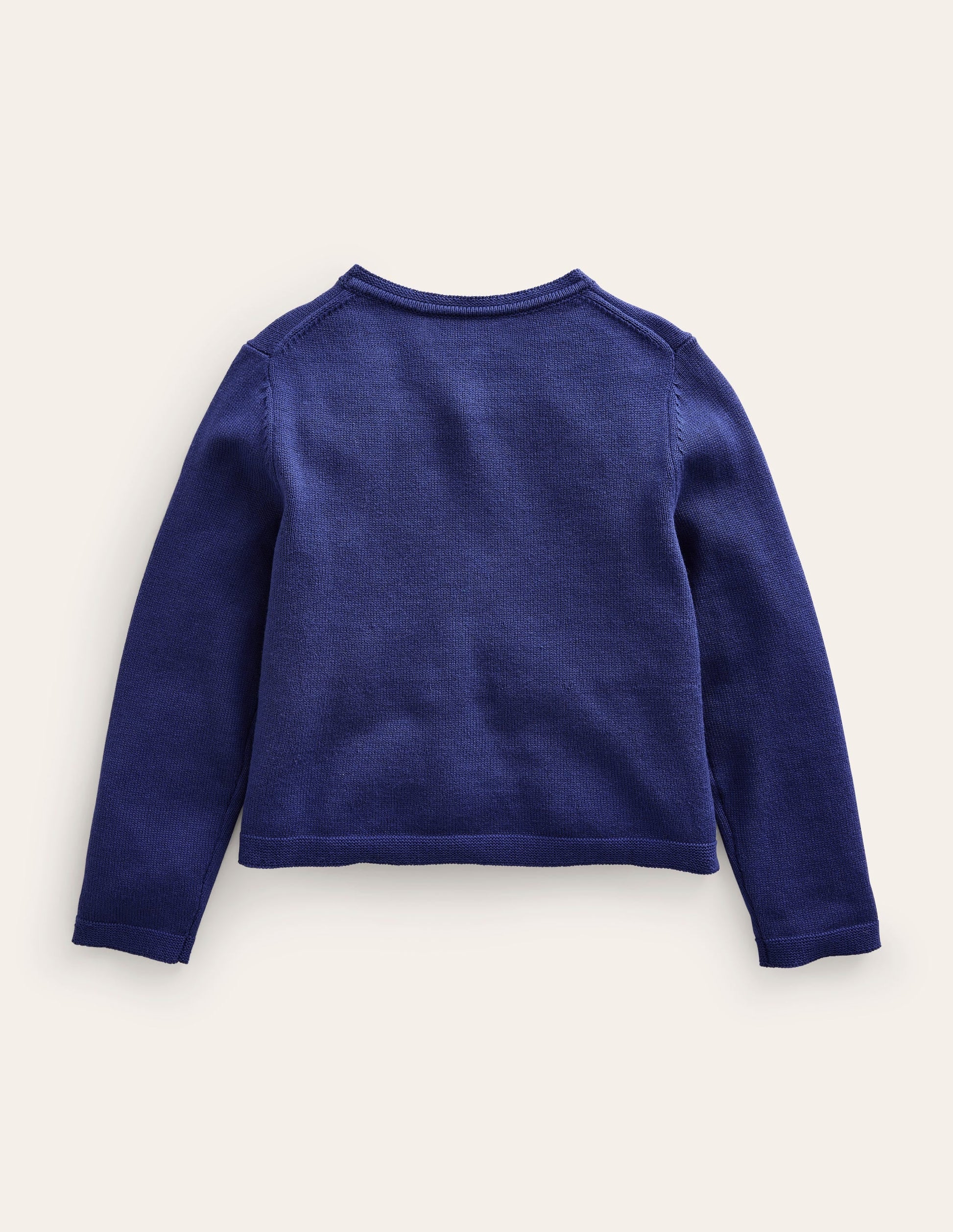 Pointelle Cotton Cardigan-College Navy-2