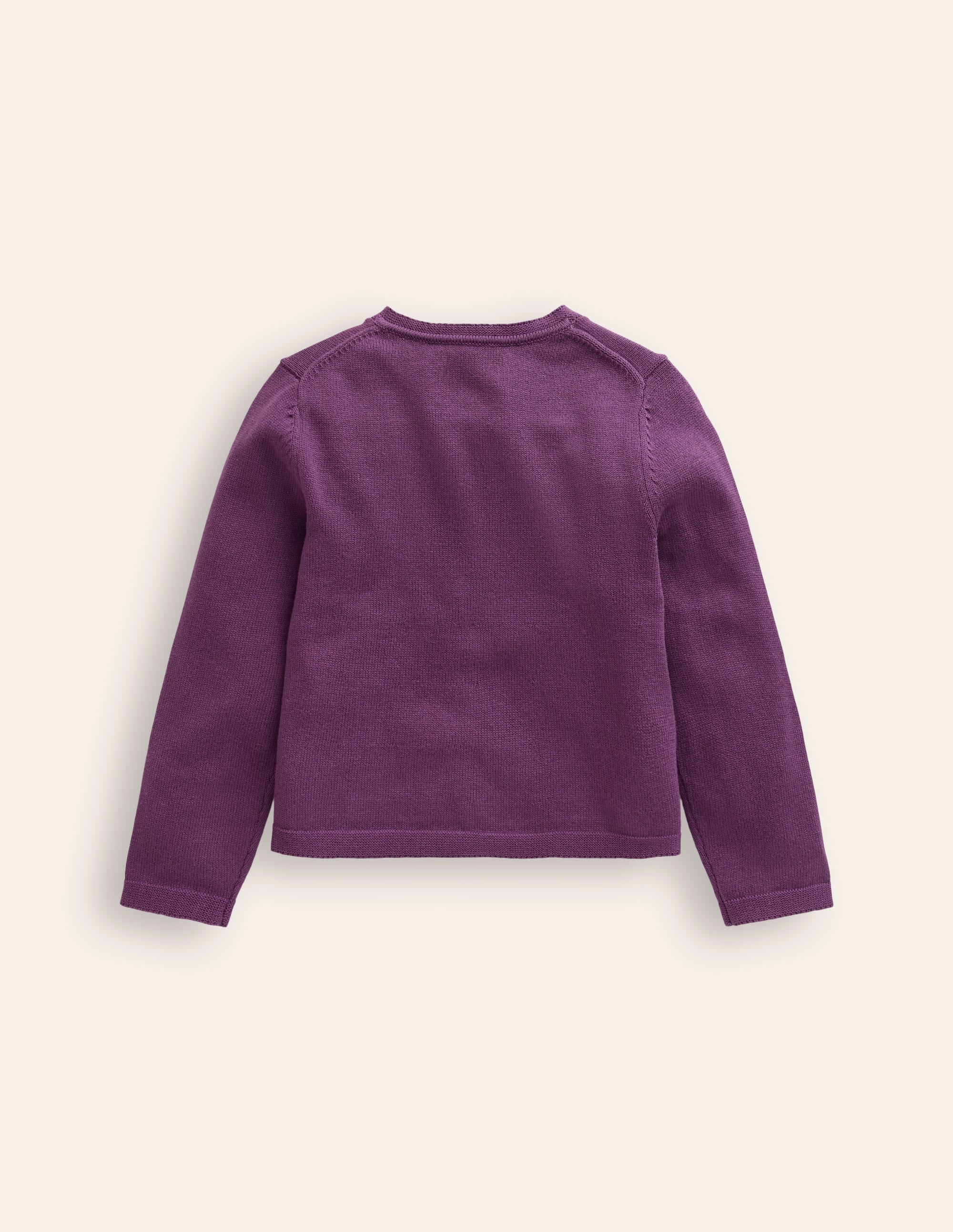 Pointelle Cotton Cardigan-Purple Berry Smoothie - Image 2