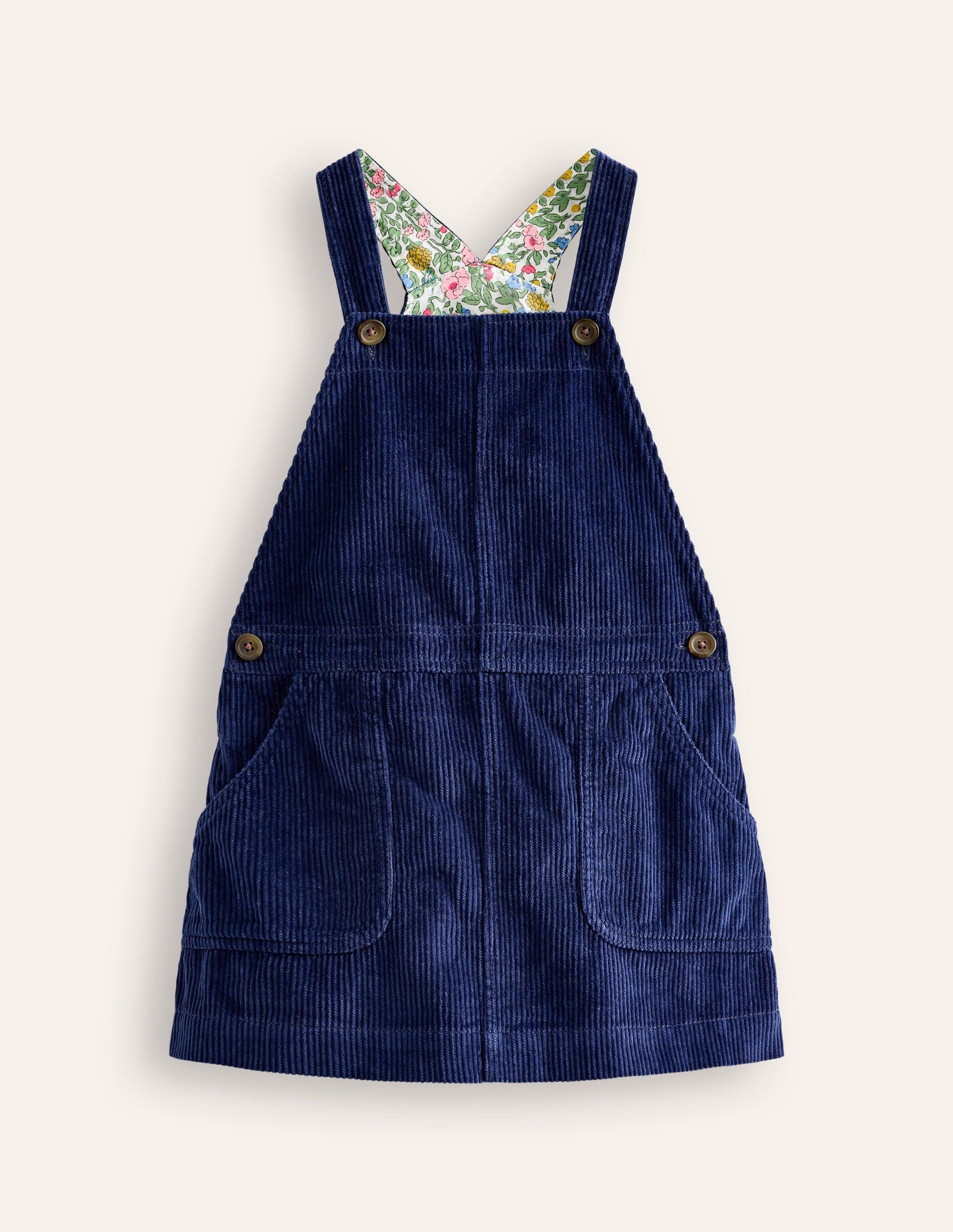 Dungaree Dress-College Navy Cord-1