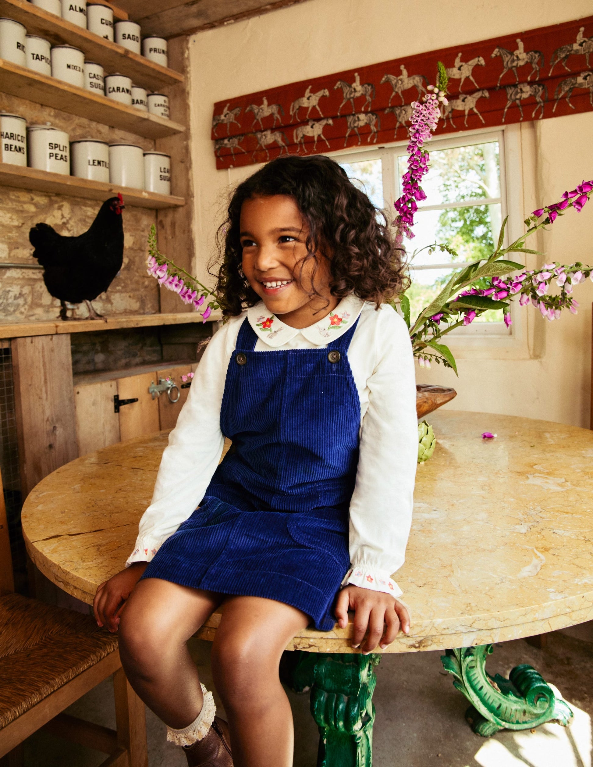 Dungaree Dress-College Navy Cord-4