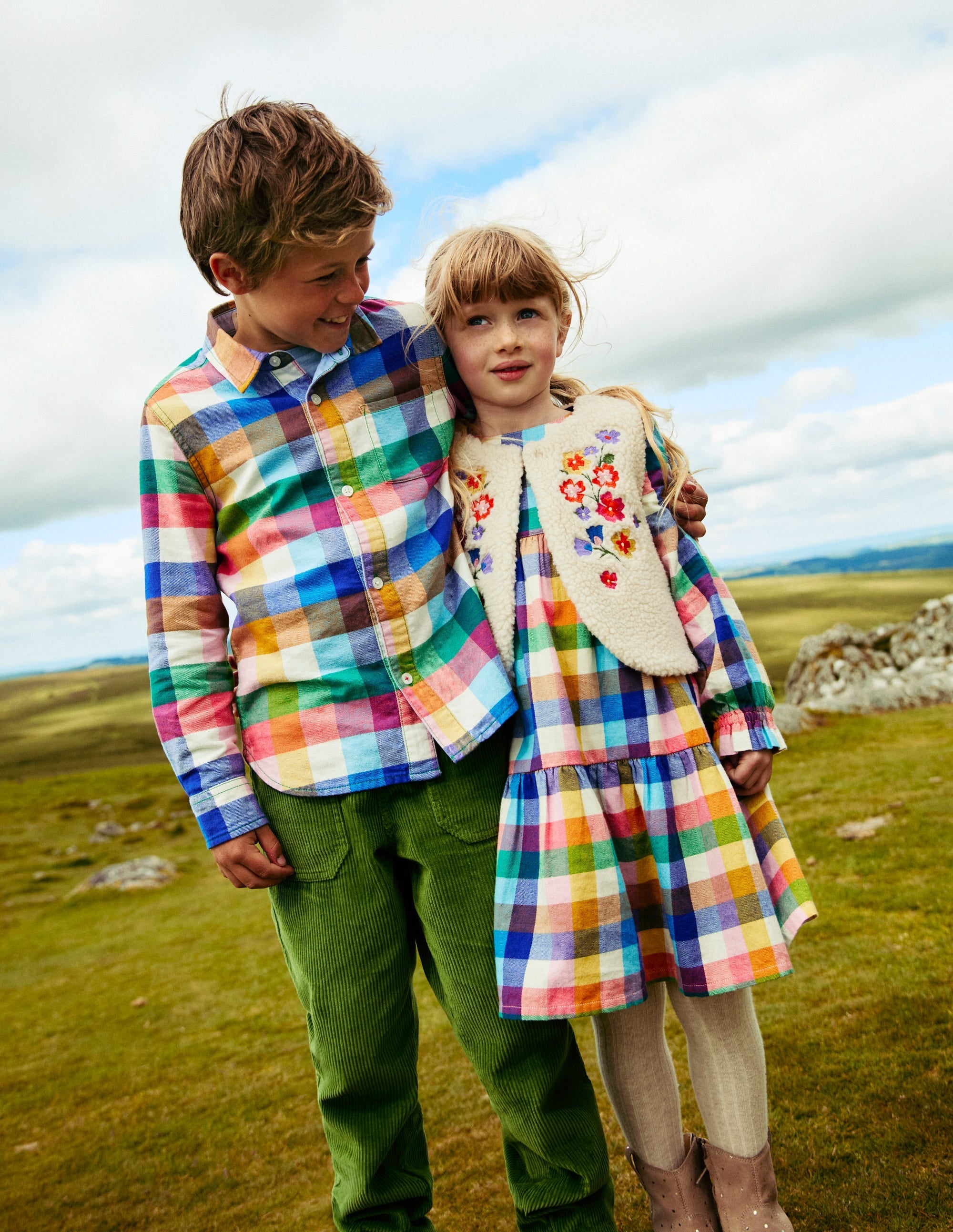 Betsy Tiered Twirly Dress-Multigingham - Image 6